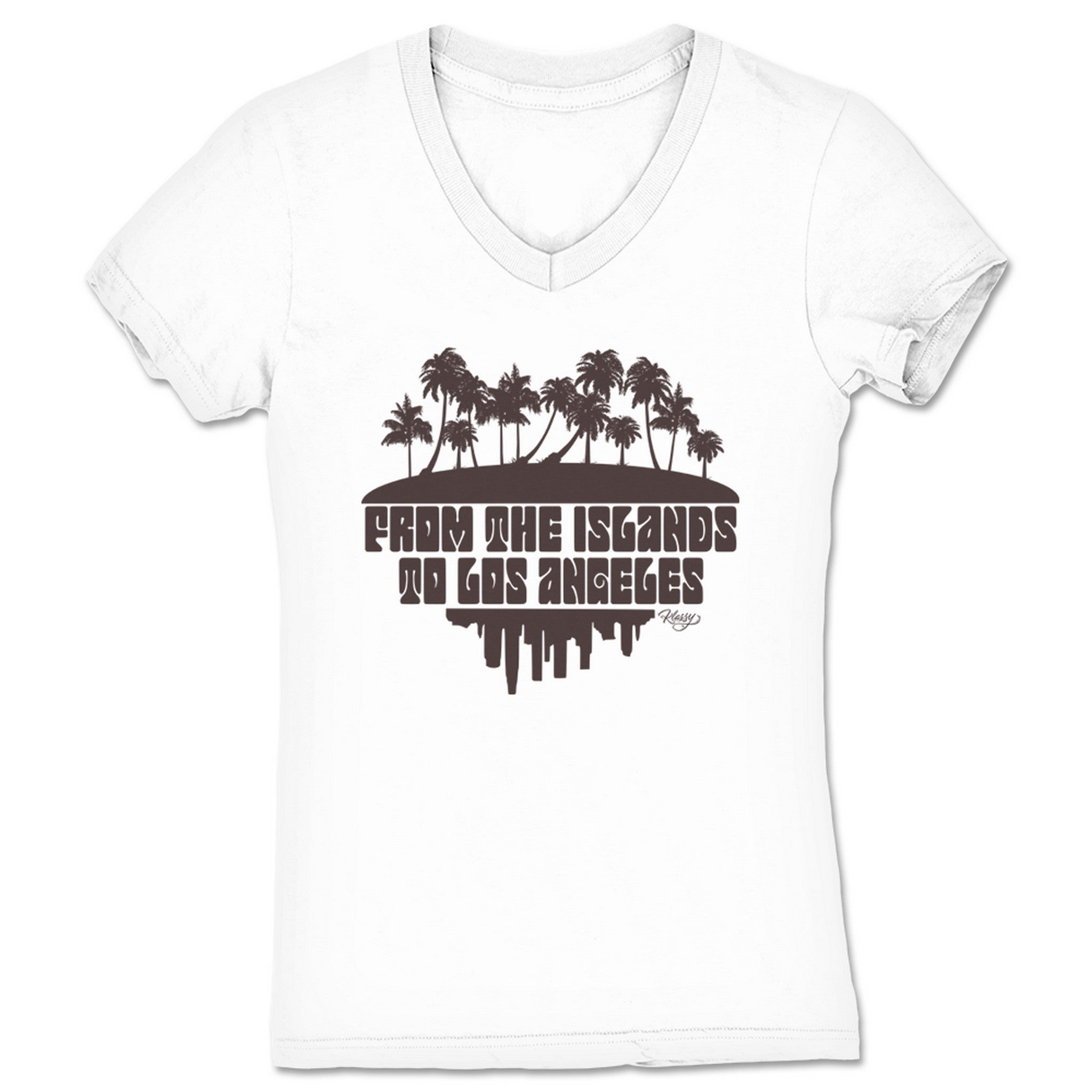 Emcee Klassy From the Islands to Los Angeles Women's V-Neck White