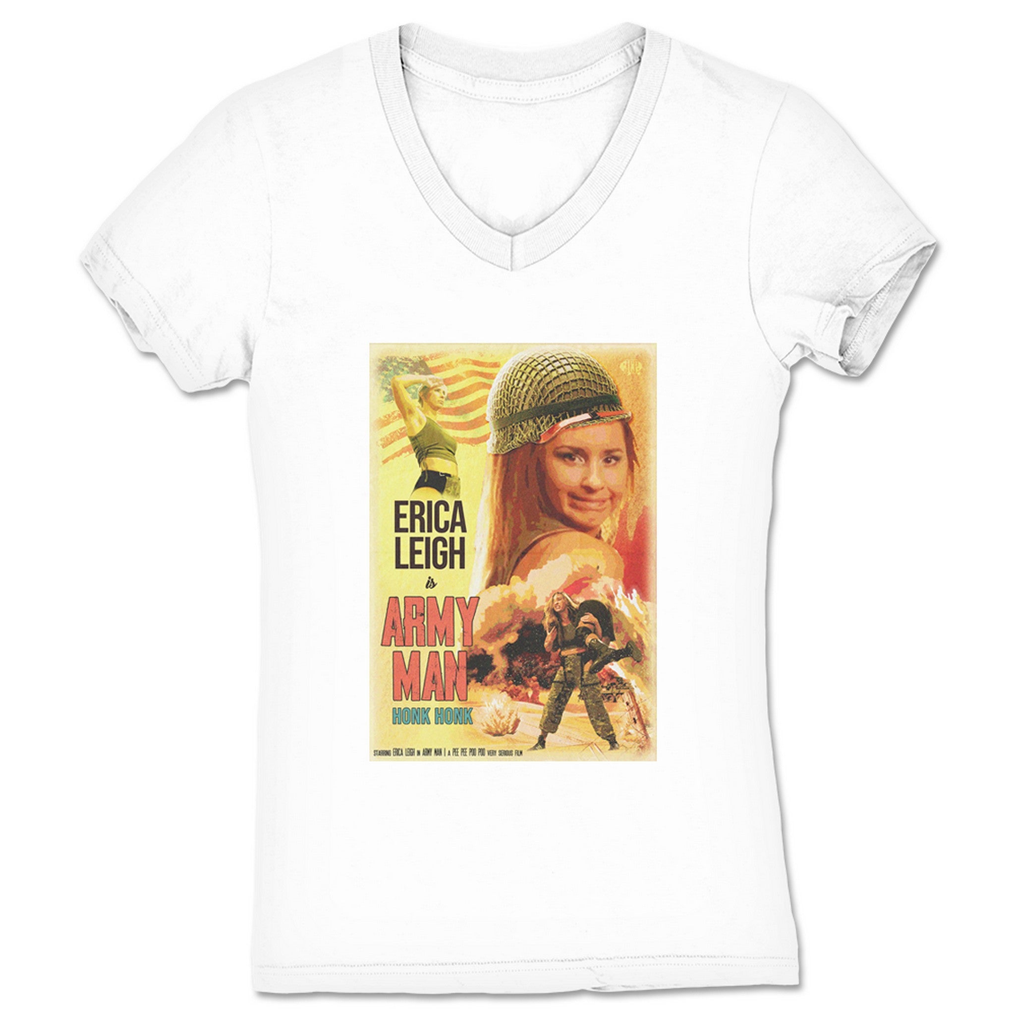Erica Leigh Army Man Women's V-Neck White