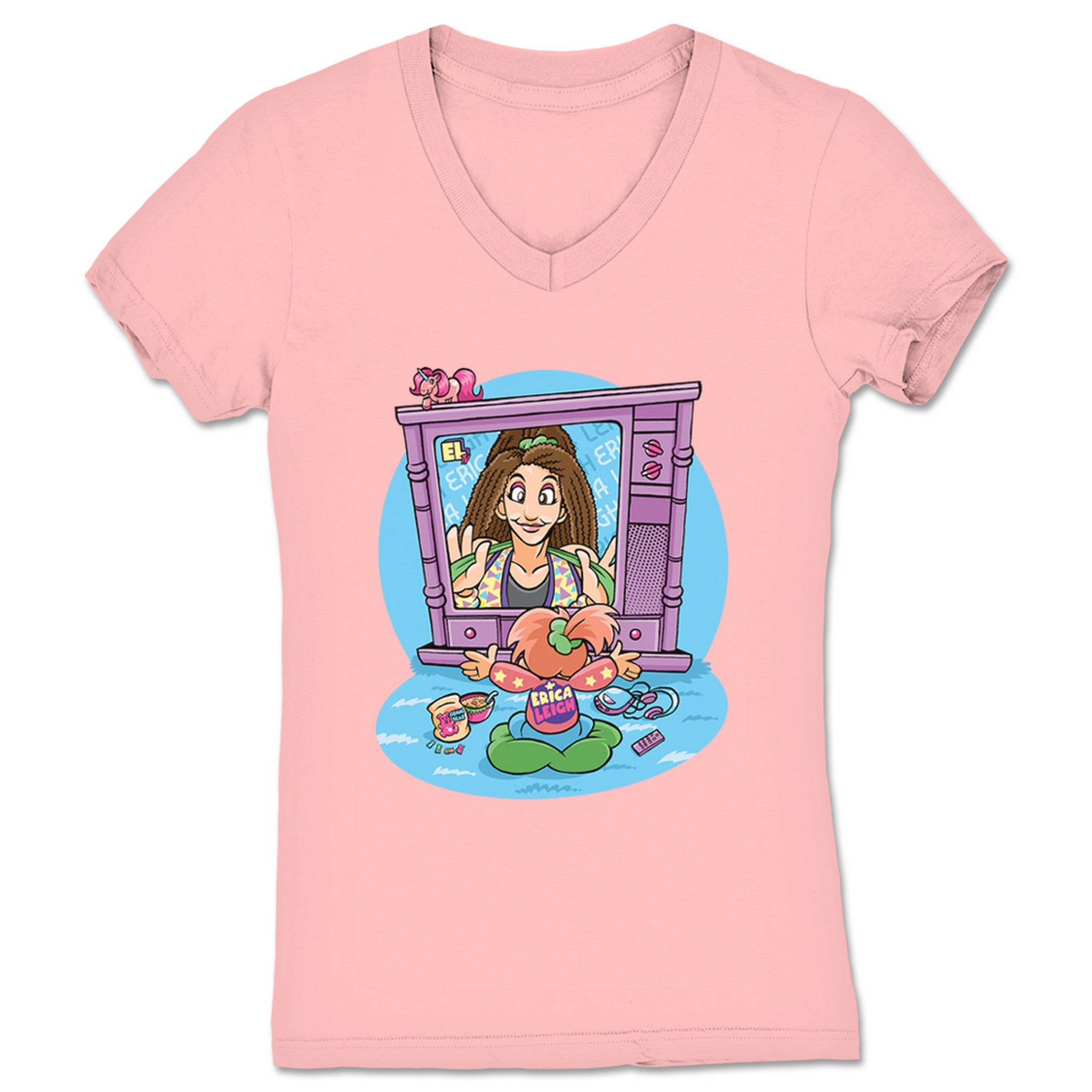 Erica Leigh Erica Leigh TV Women's V-Neck Pink