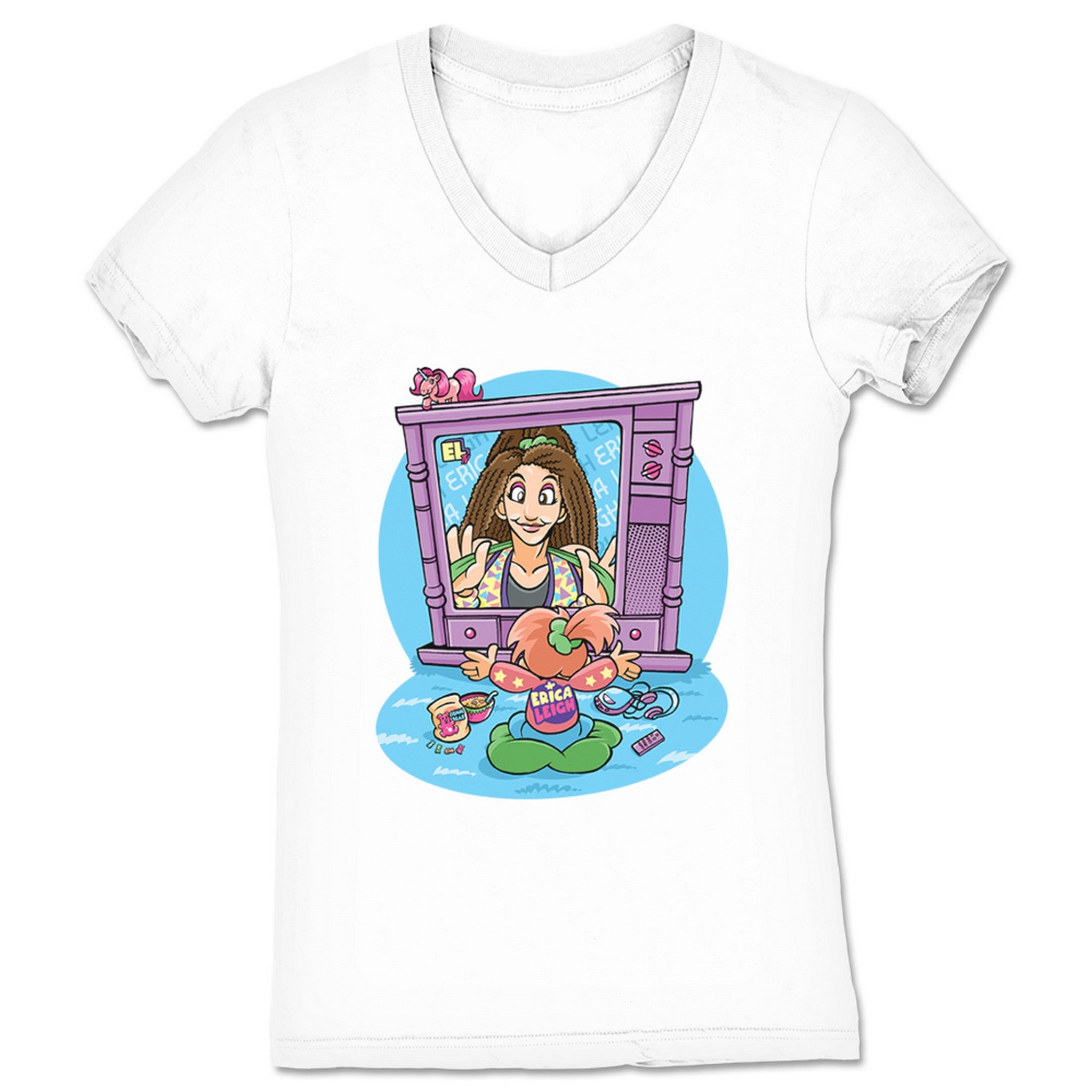 Erica Leigh Erica Leigh TV Women's V-Neck White