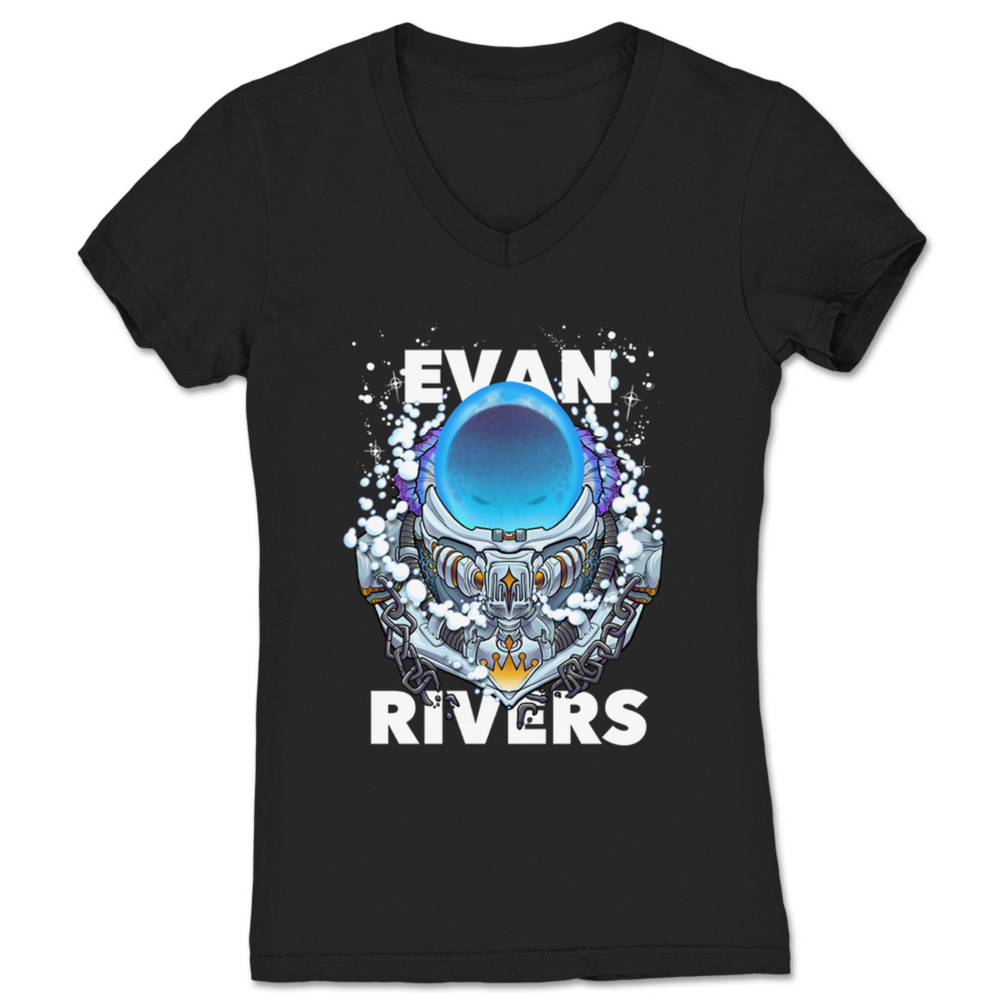 Evan Rivers Astronaut in the Ocean Women's V-Neck Black