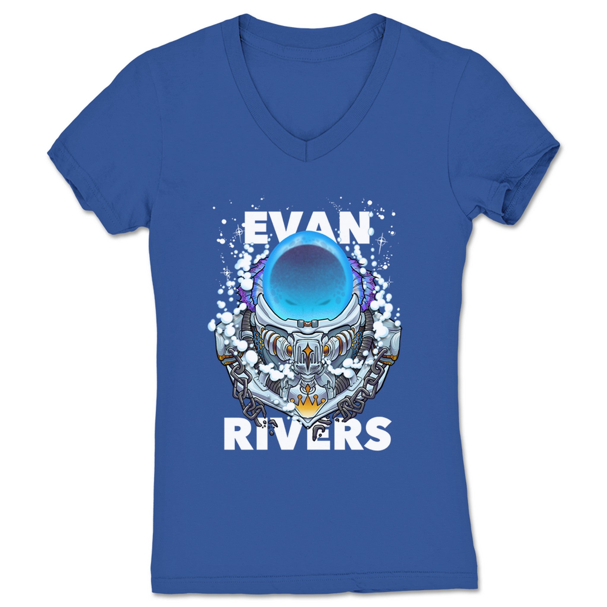 Evan Rivers Astronaut in the Ocean Women's V-Neck Royal Blue
