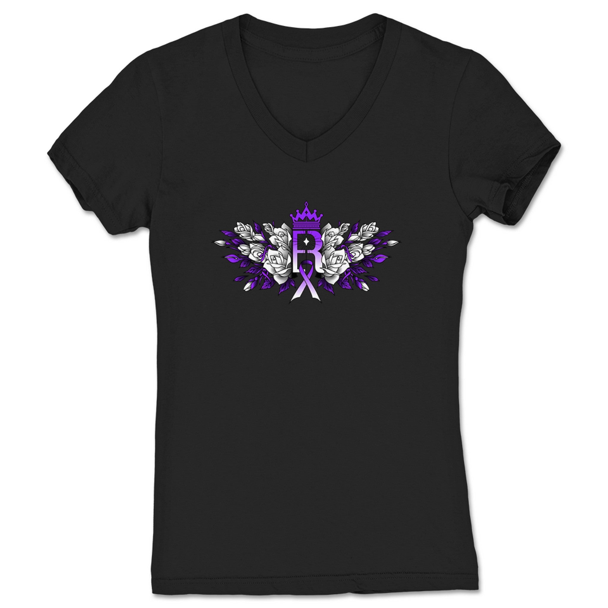 Evan Rivers Cystic Fibrosis Warrior Women's V-Neck Black