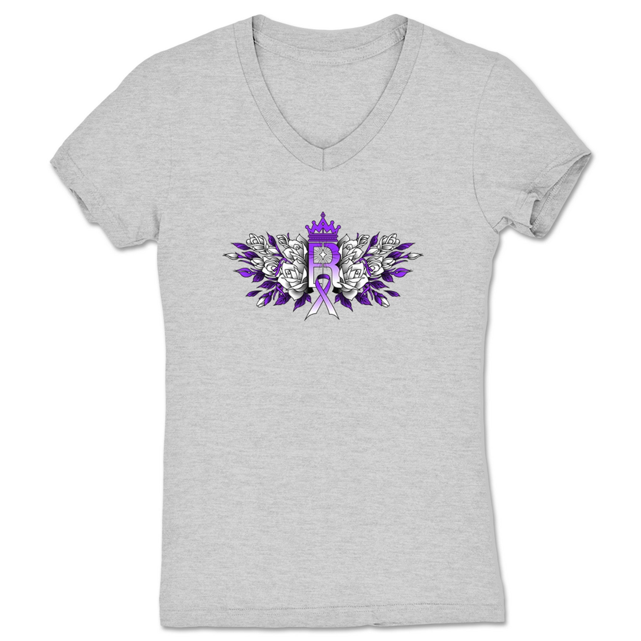 Evan Rivers Cystic Fibrosis Warrior Women's V-Neck Heather Grey