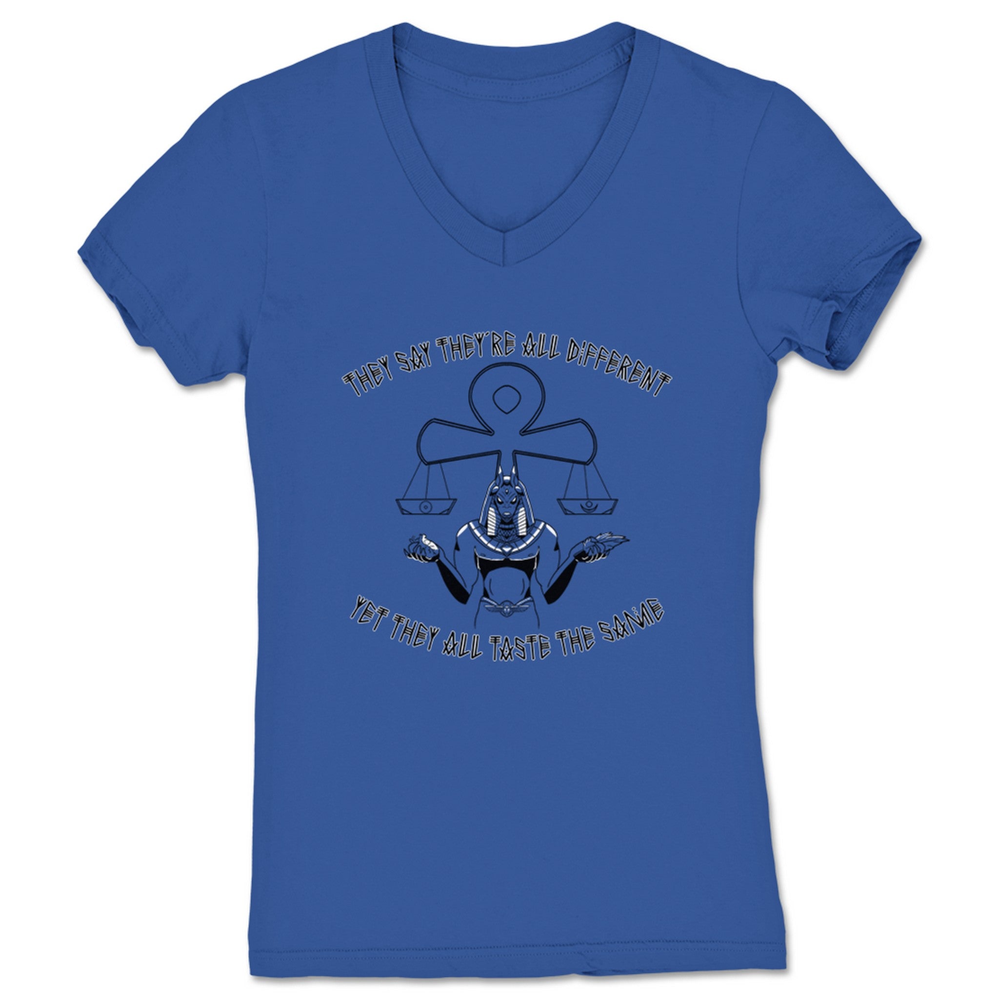 Everflame Art Anubis' Judgment Women's V-Neck Royal Blue