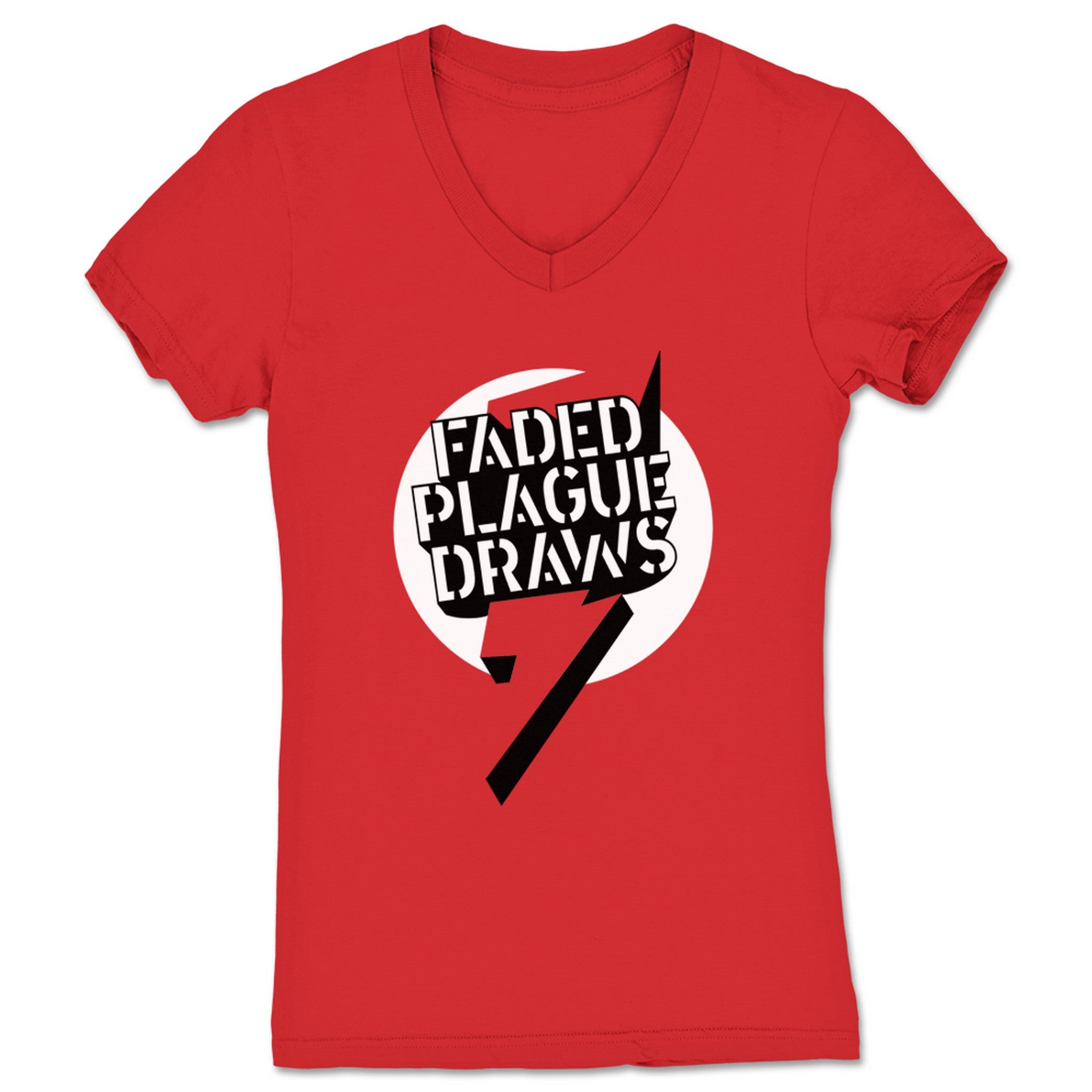 Faded Plague Art Faded Plague DRAWS Women's V-Neck Red