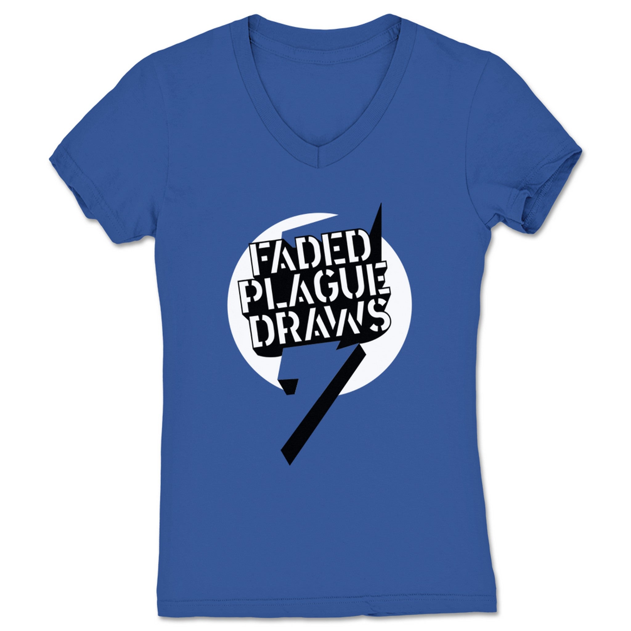 Faded Plague Art Faded Plague DRAWS Women's V-Neck Royal Blue