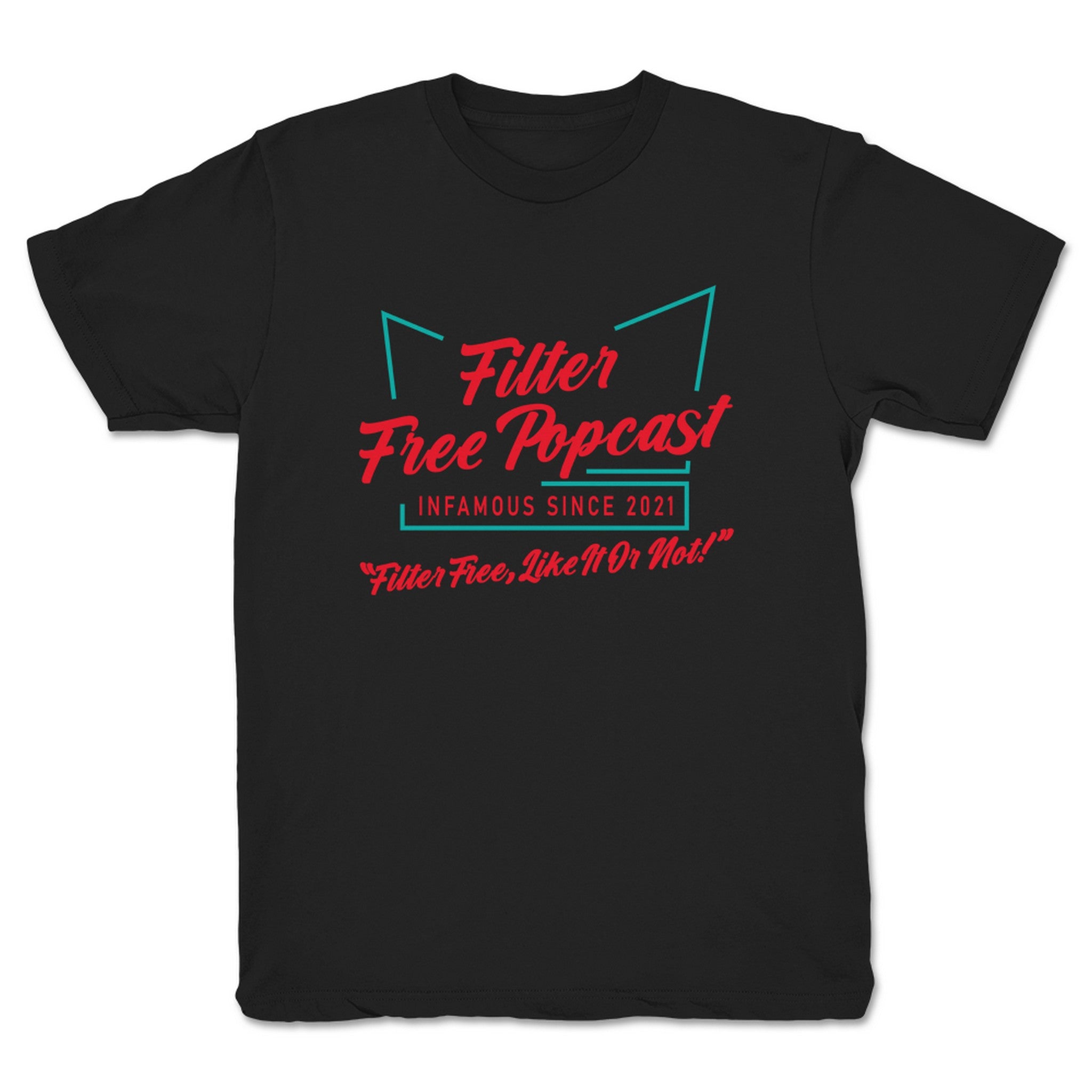 Filter Free Popcast Diner Logo Youth Tee Black