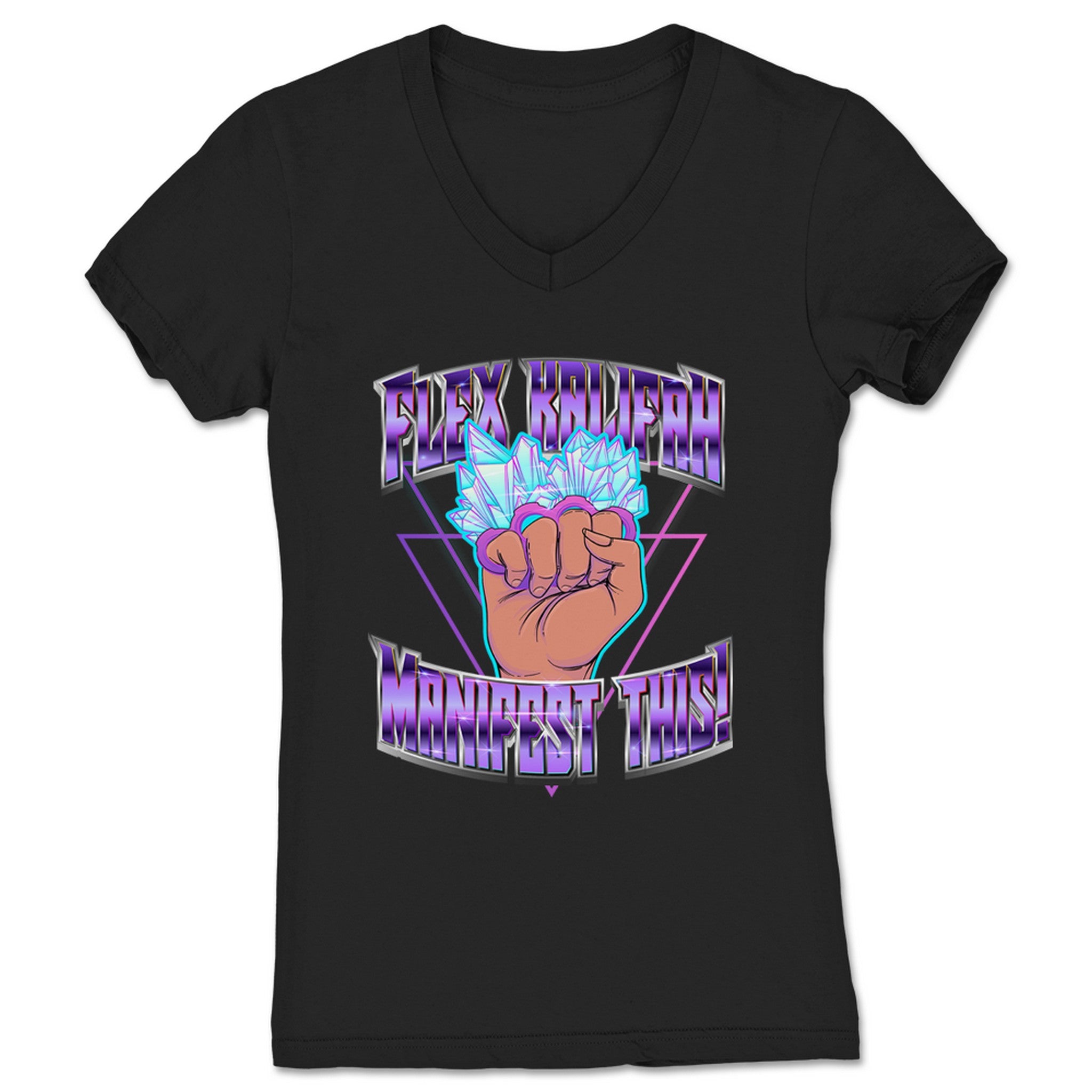Flex Kalifah Manifest This! Women's V-Neck Black