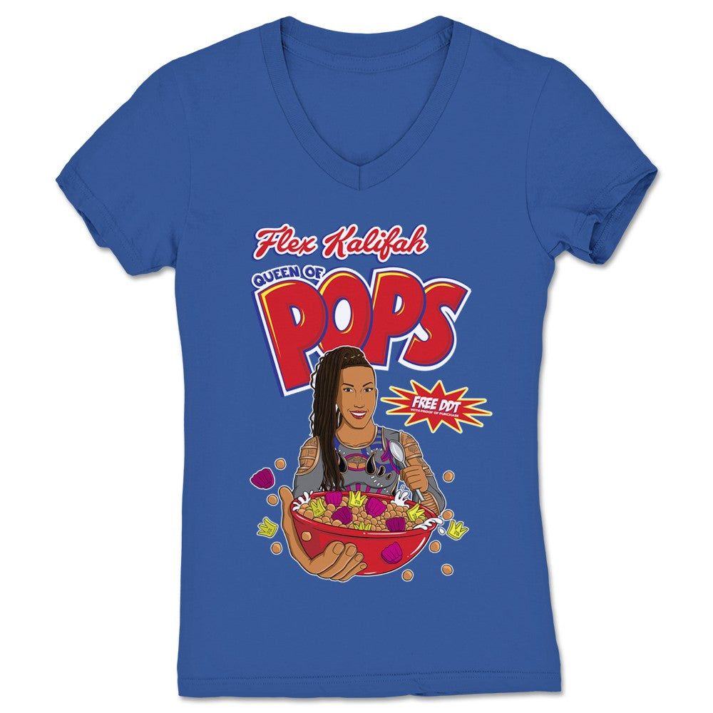Flex Kalifah Queen of Pops Women's V-Neck Royal Blue