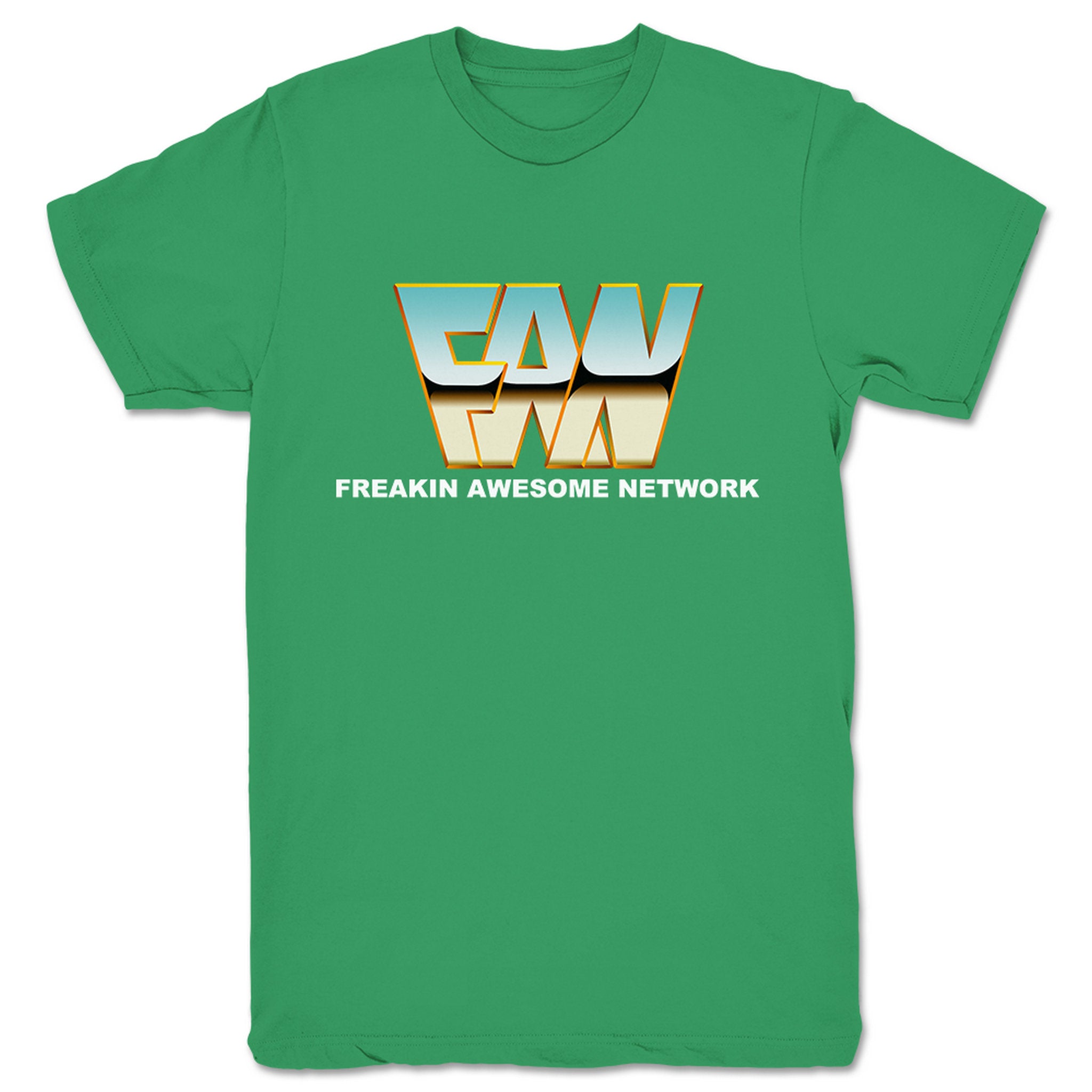 Freakin' Awesome Network Retro FAN Unisex Tee Kelly Green