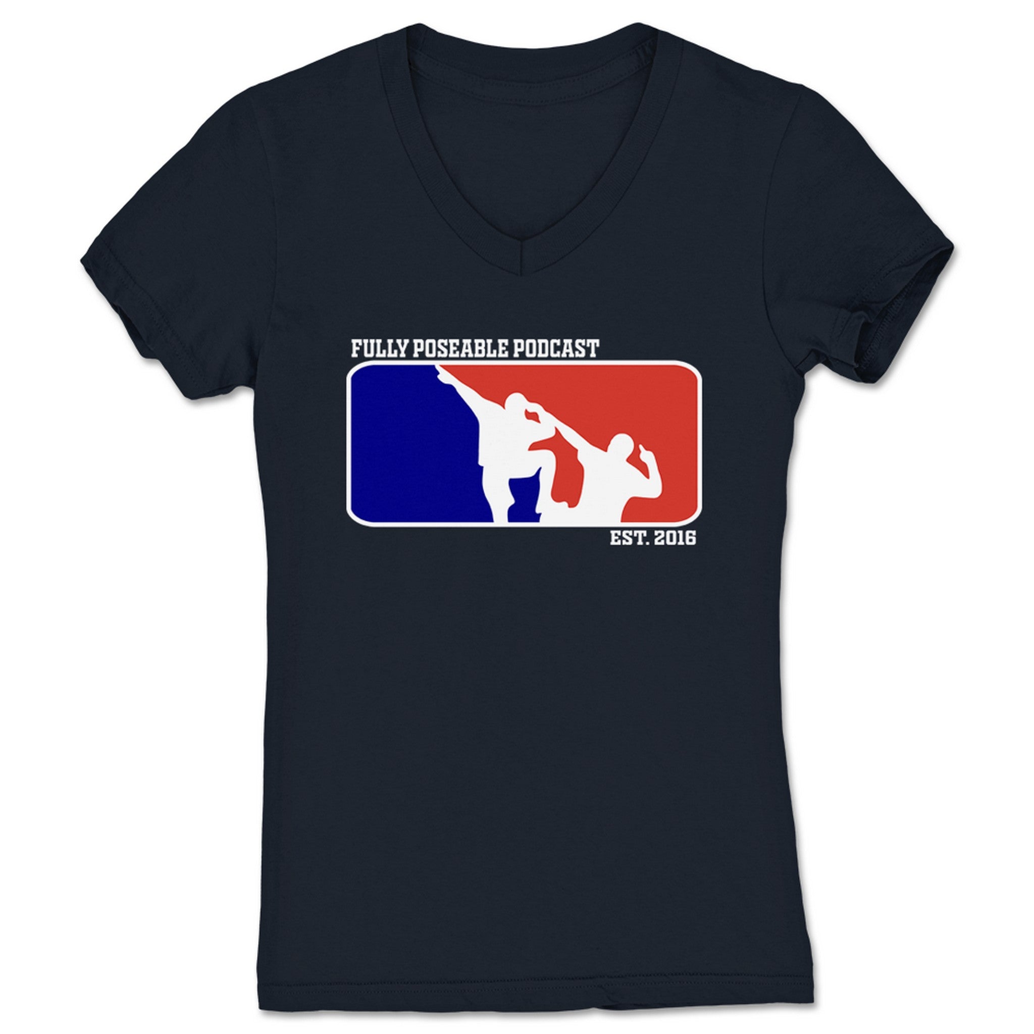 FullyPoseable Wrestling Figure Podcast #FigLife League Women's V-Neck Navy