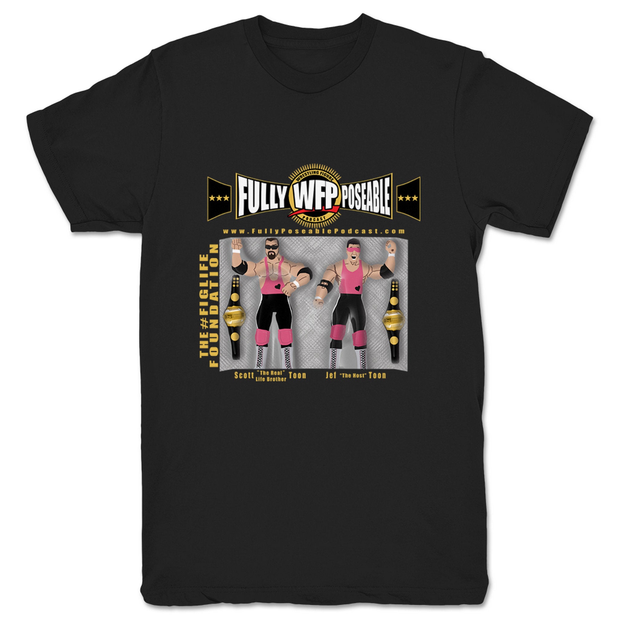 FullyPoseable Wrestling Figure Podcast FullyPoseable Classically Jakked Unisex Tee Black