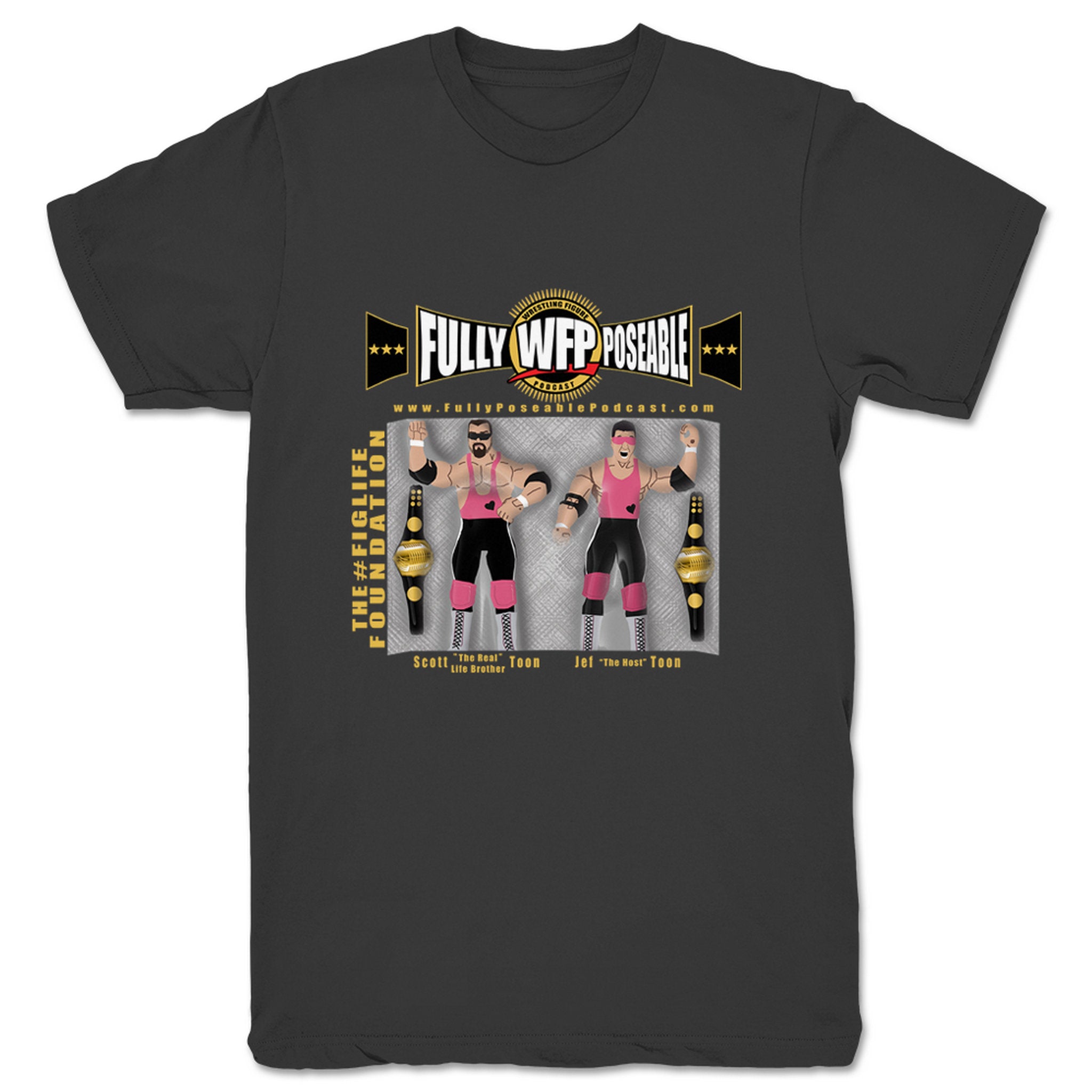 FullyPoseable Wrestling Figure Podcast FullyPoseable Classically Jakked Unisex Tee Dark Grey
