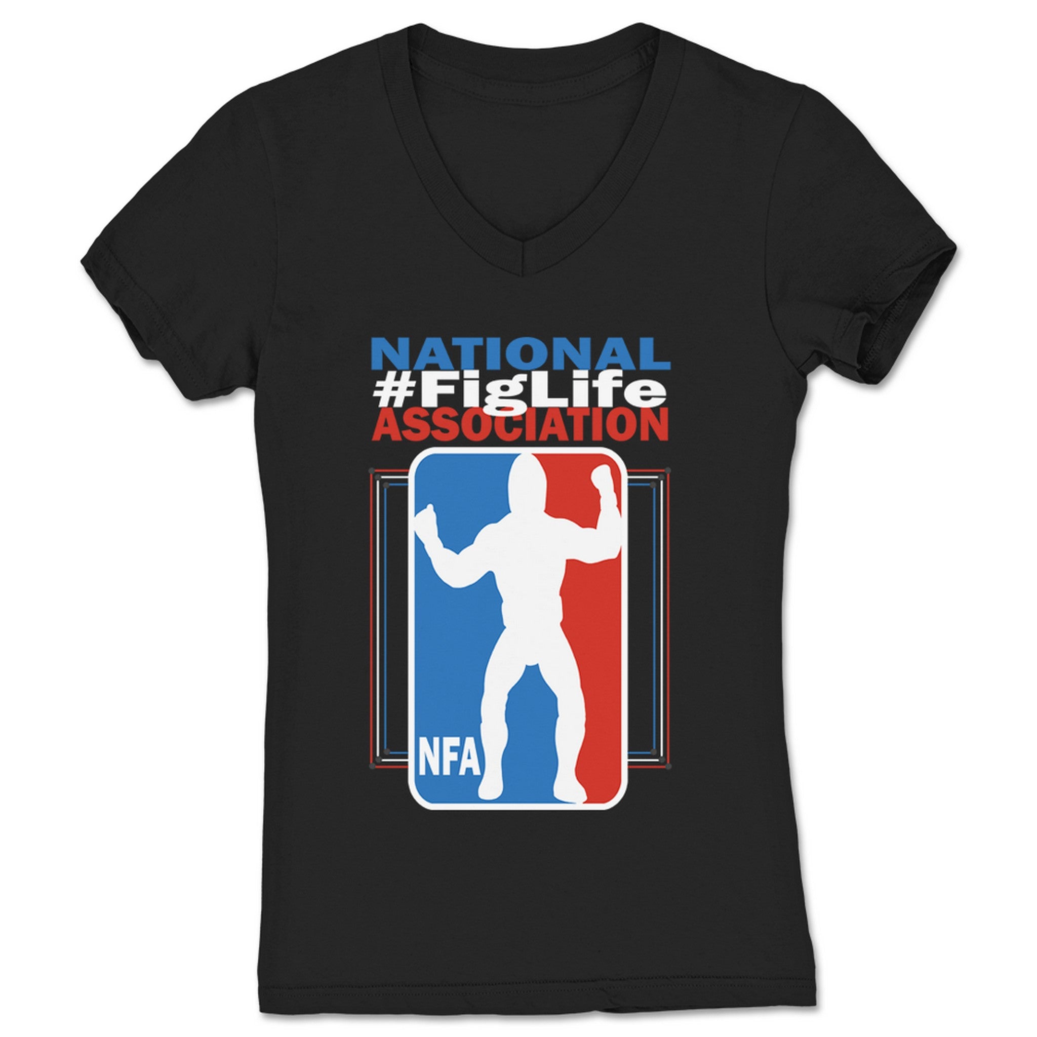 FullyPoseable Wrestling Figure Podcast National #FigLife Association Women's V-Neck Black