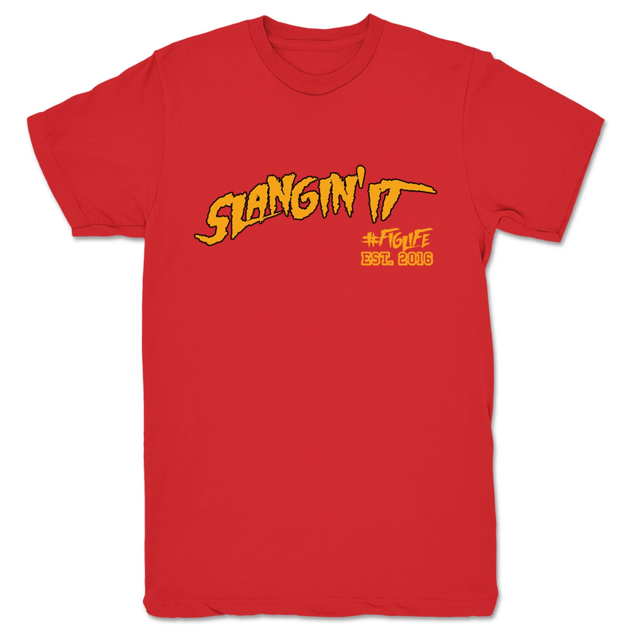 FullyPoseable Wrestling Figure Podcast Slangin' It Unisex Tee Red
