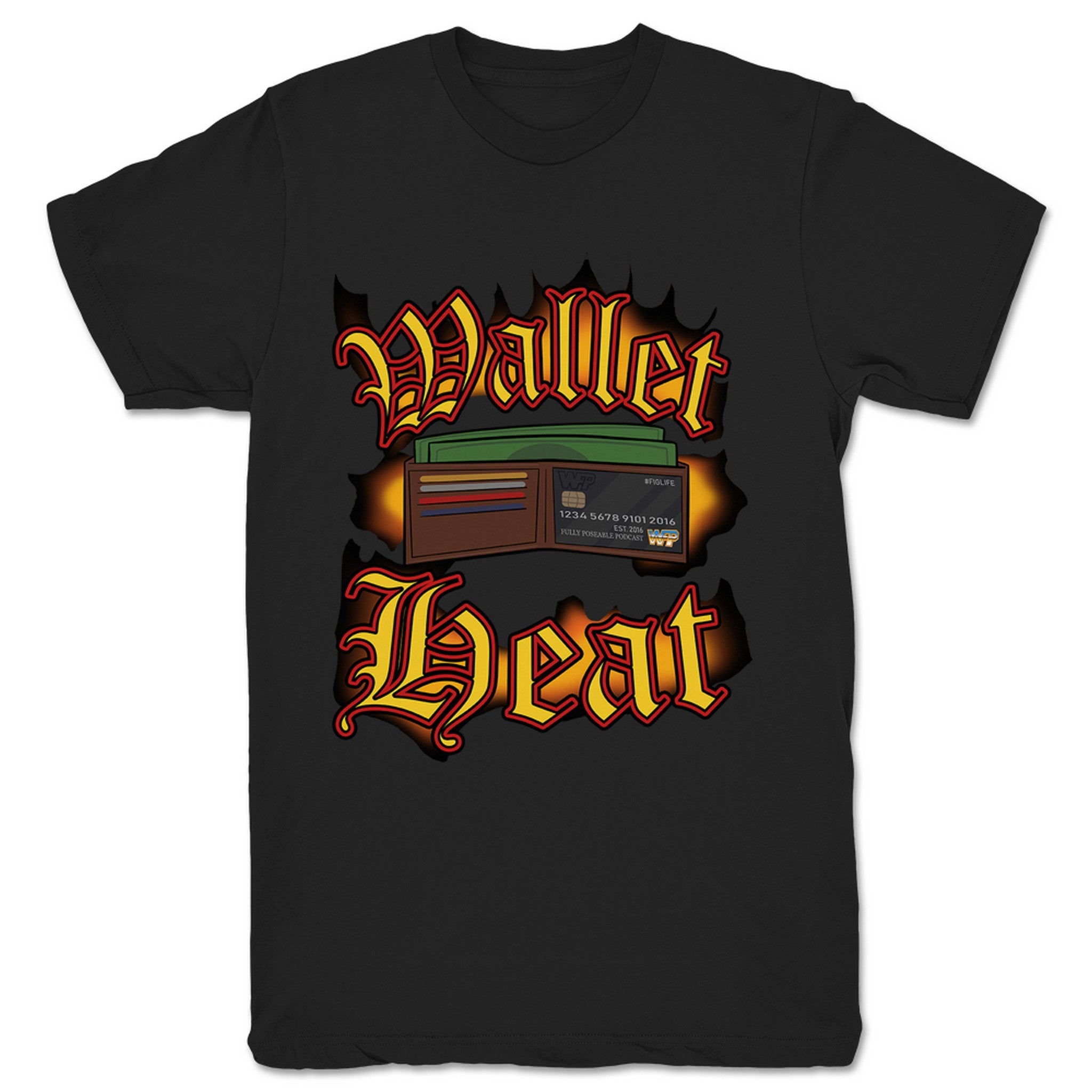 FullyPoseable Wrestling Figure Podcast Wallet Heat Unisex Tee Black
