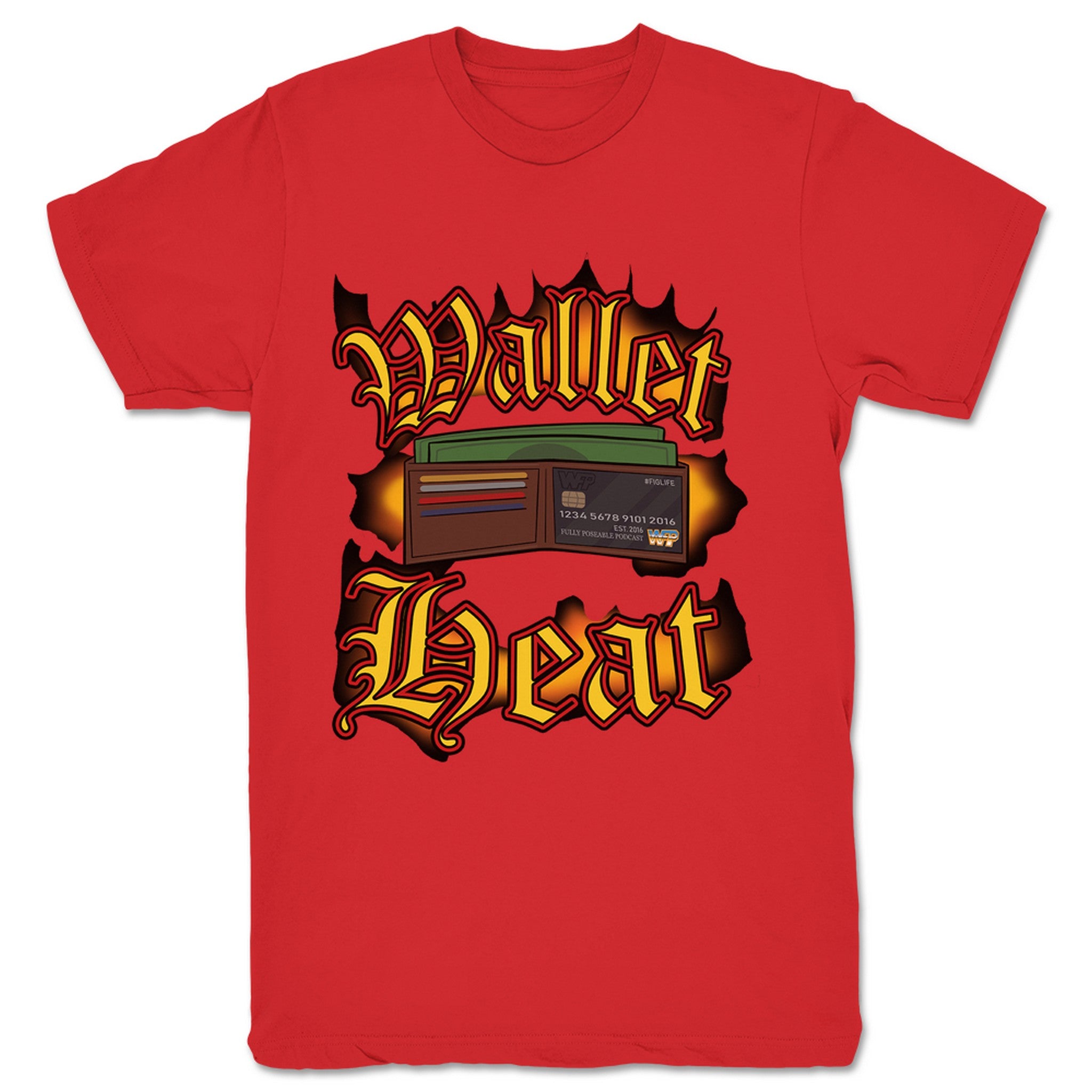 FullyPoseable Wrestling Figure Podcast Wallet Heat Unisex Tee Red