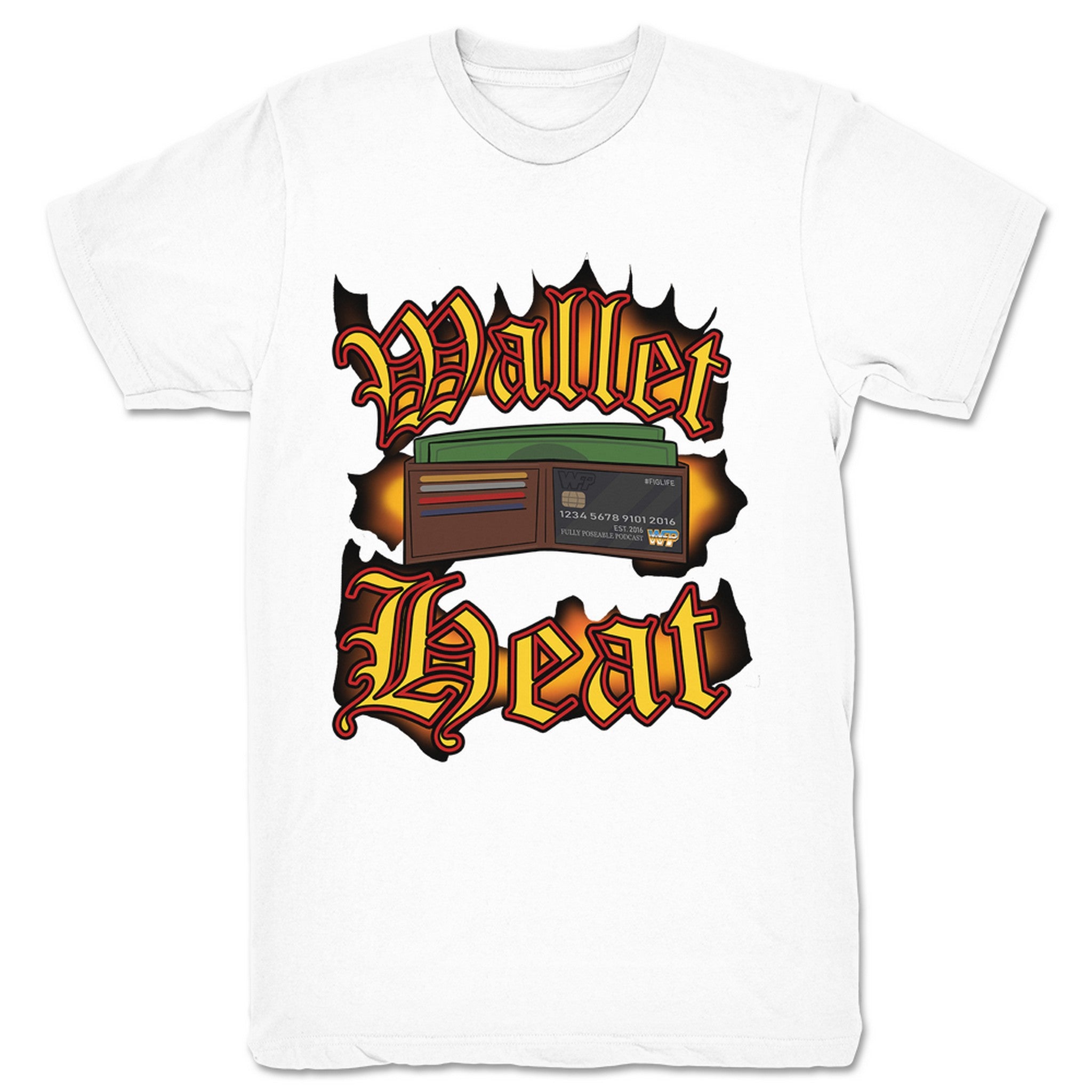 FullyPoseable Wrestling Figure Podcast Wallet Heat Unisex Tee White