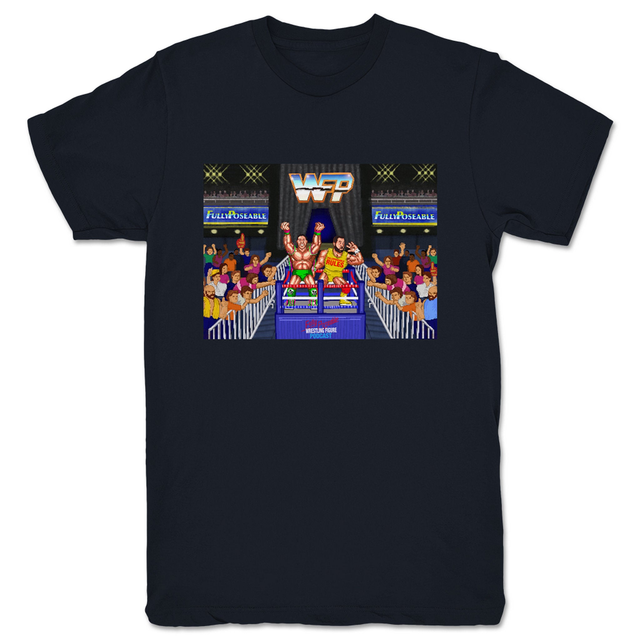 FullyPoseable Wrestling Figure Podcast Wrestling Figure Fest Unisex Tee Navy