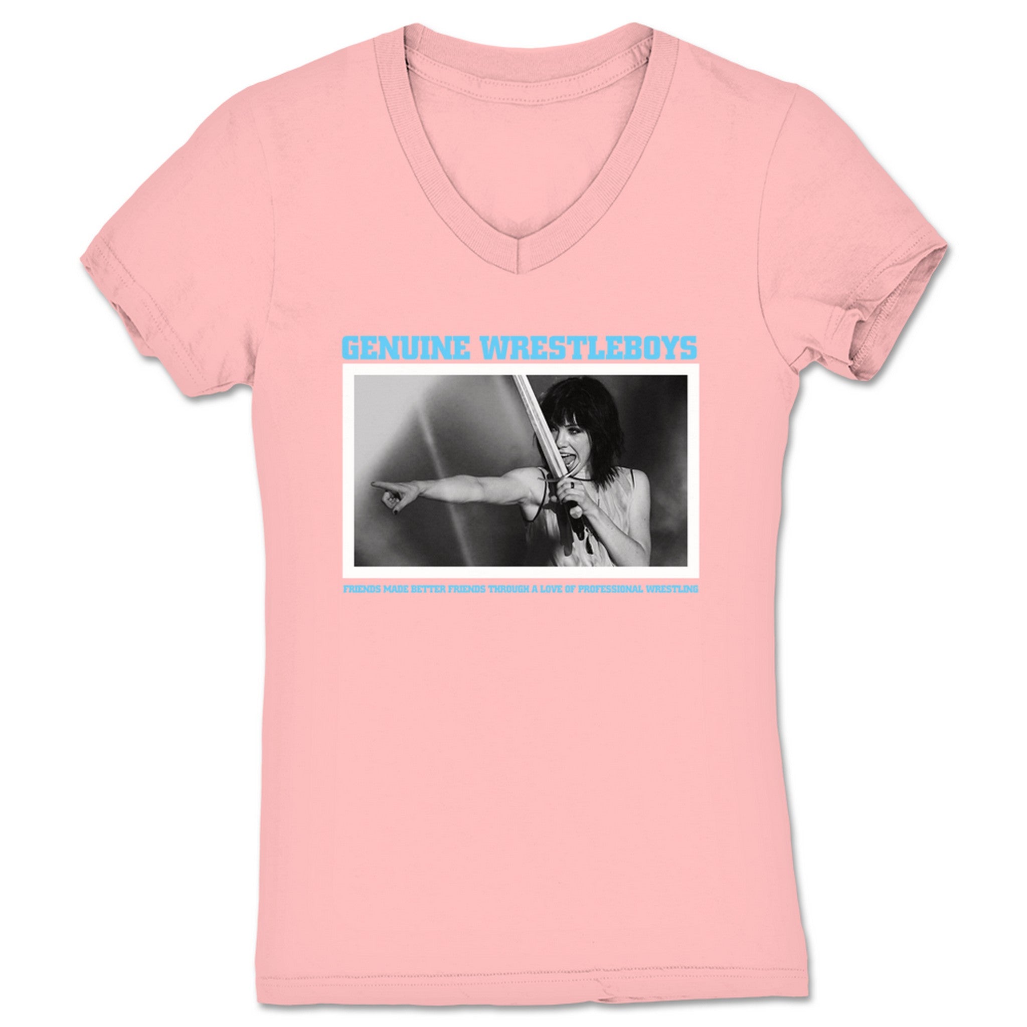 Genuine Wrestleboys Podcast Give Wrestleboys a Sword Women's V-Neck Pink
