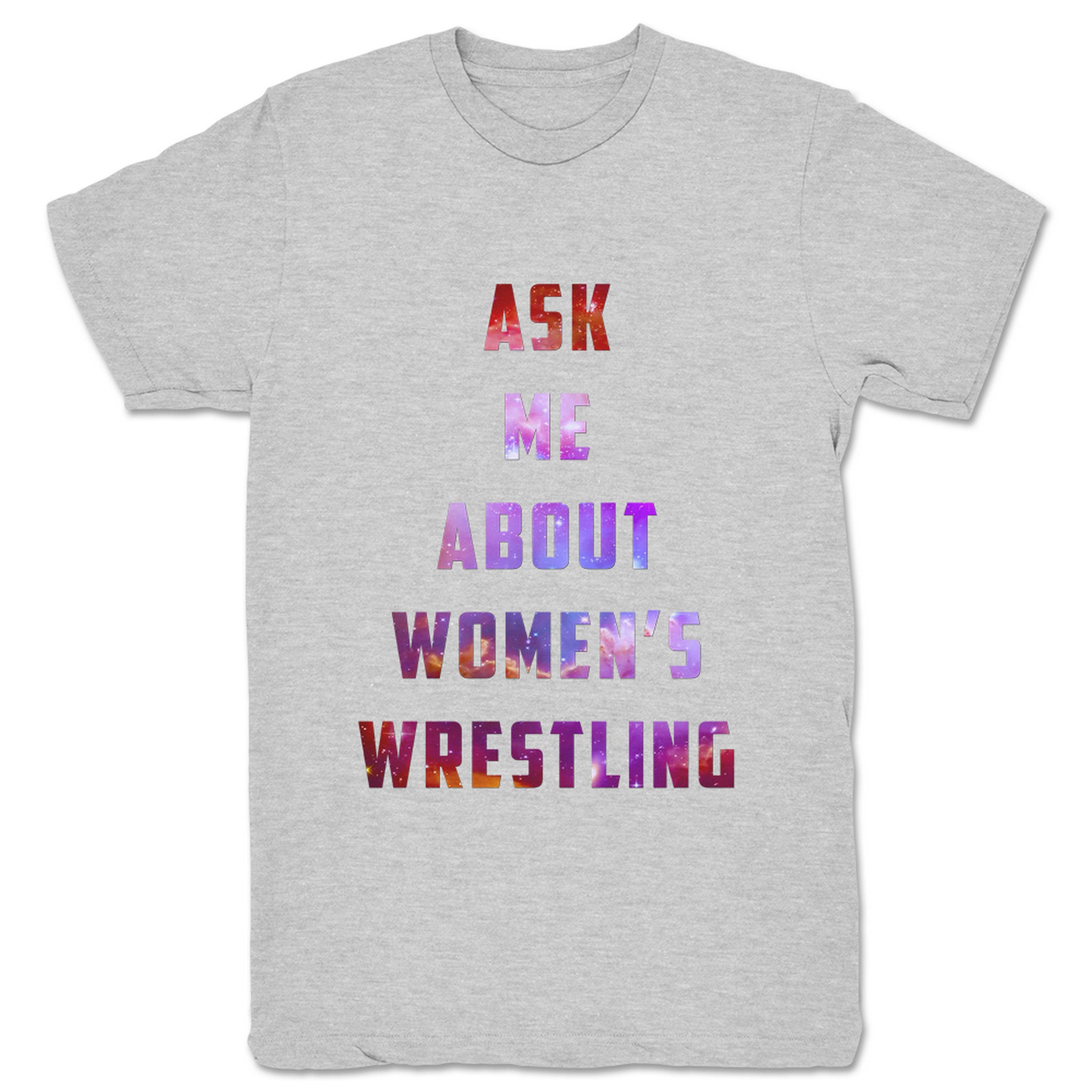 Girl Talk with Gabby Ask Me About Women's Wrestling Unisex Tee Heather Grey
