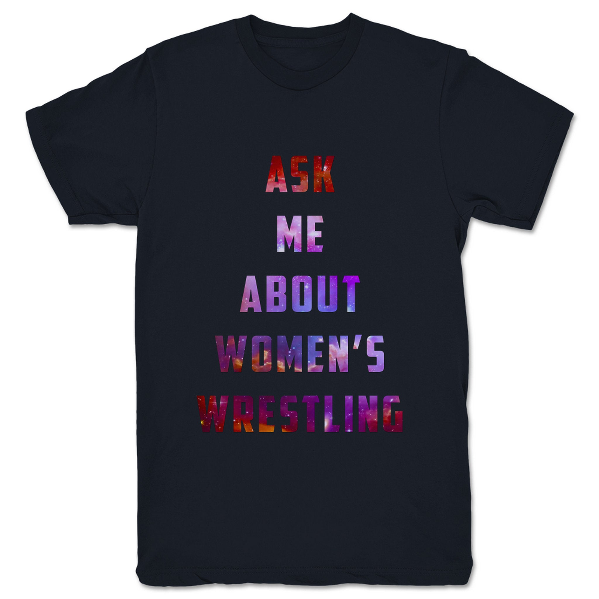 Girl Talk with Gabby Ask Me About Women's Wrestling Unisex Tee Navy