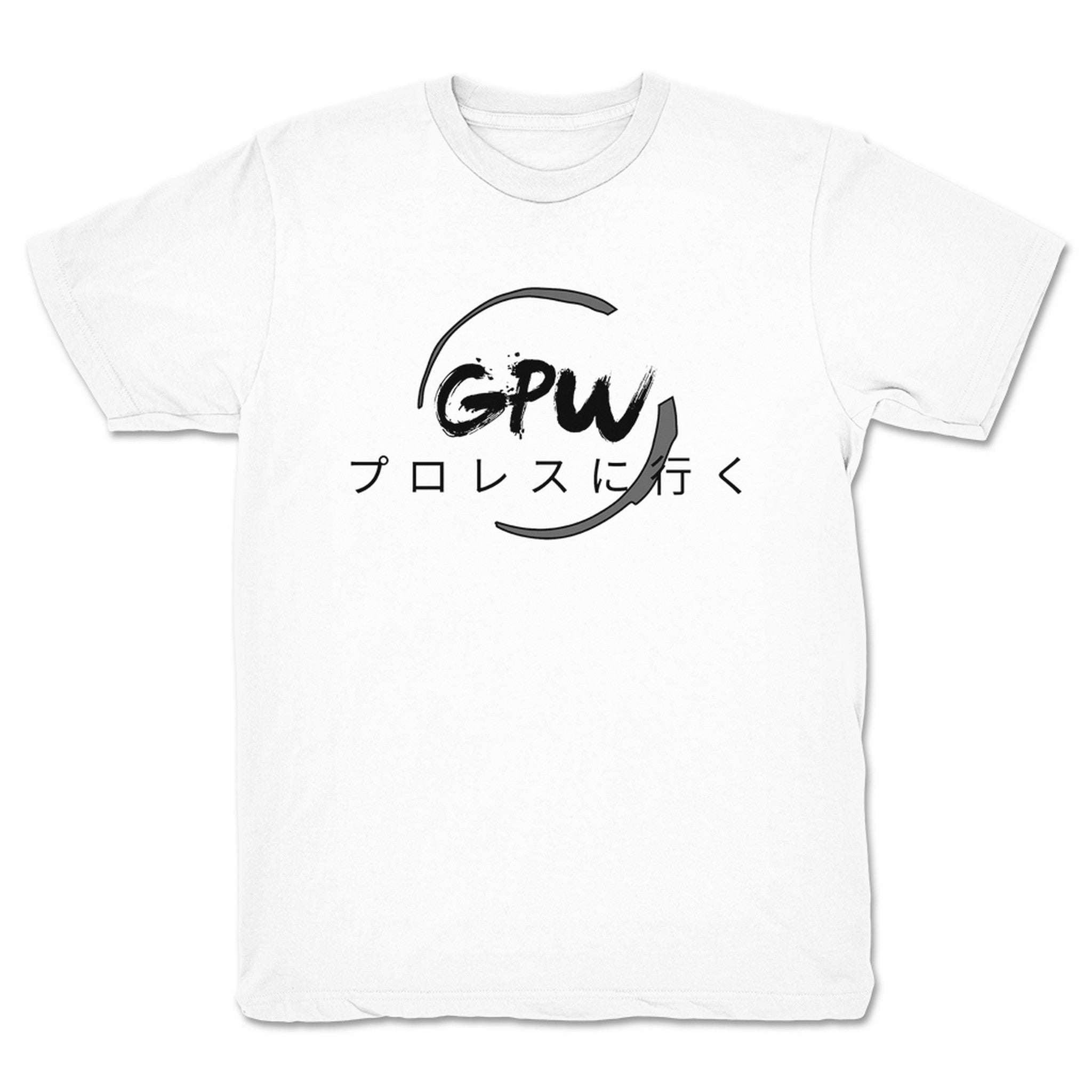GoProWrestling Black Japanese Logo Youth Tee White