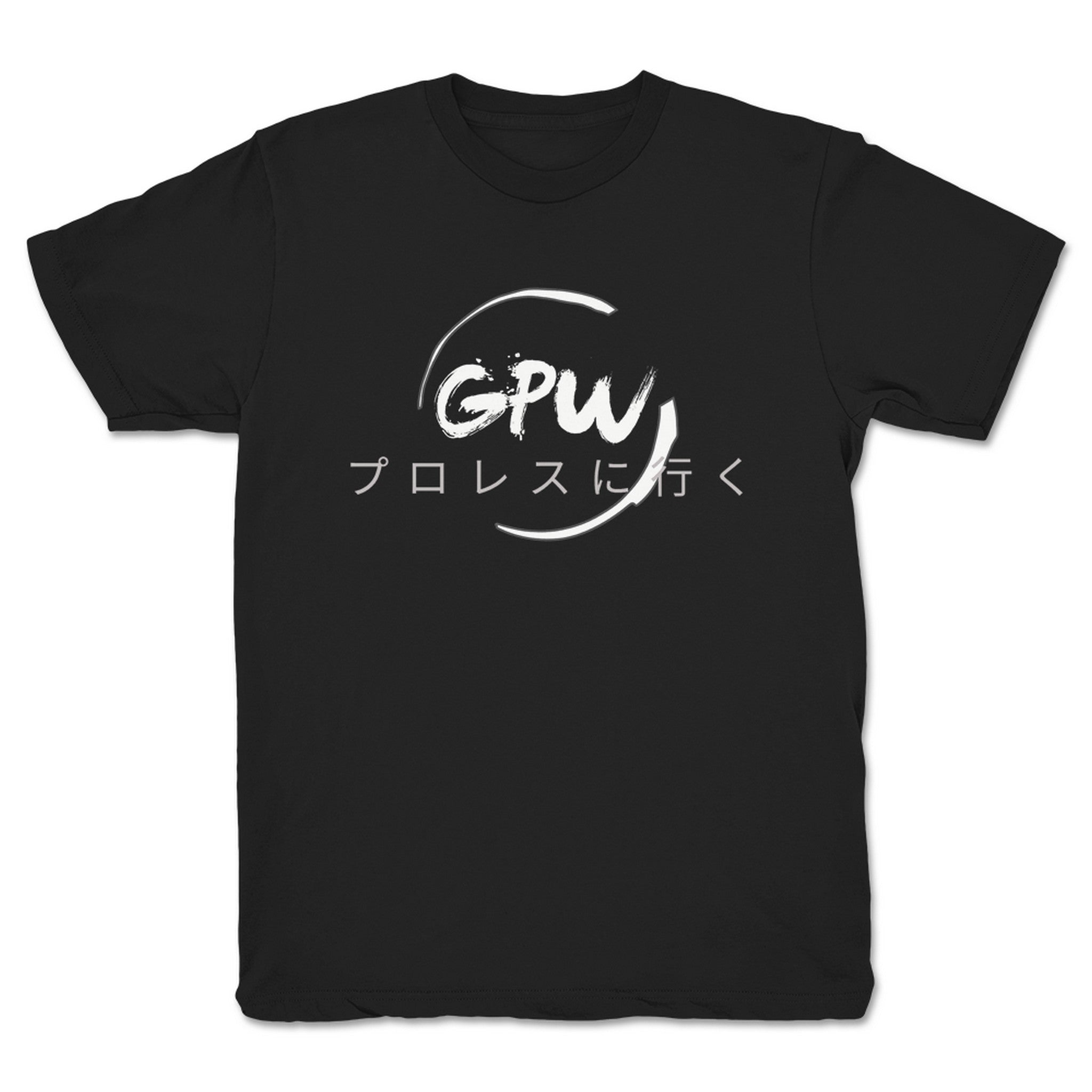 GoProWrestling White Japanese Logo Youth Tee Black