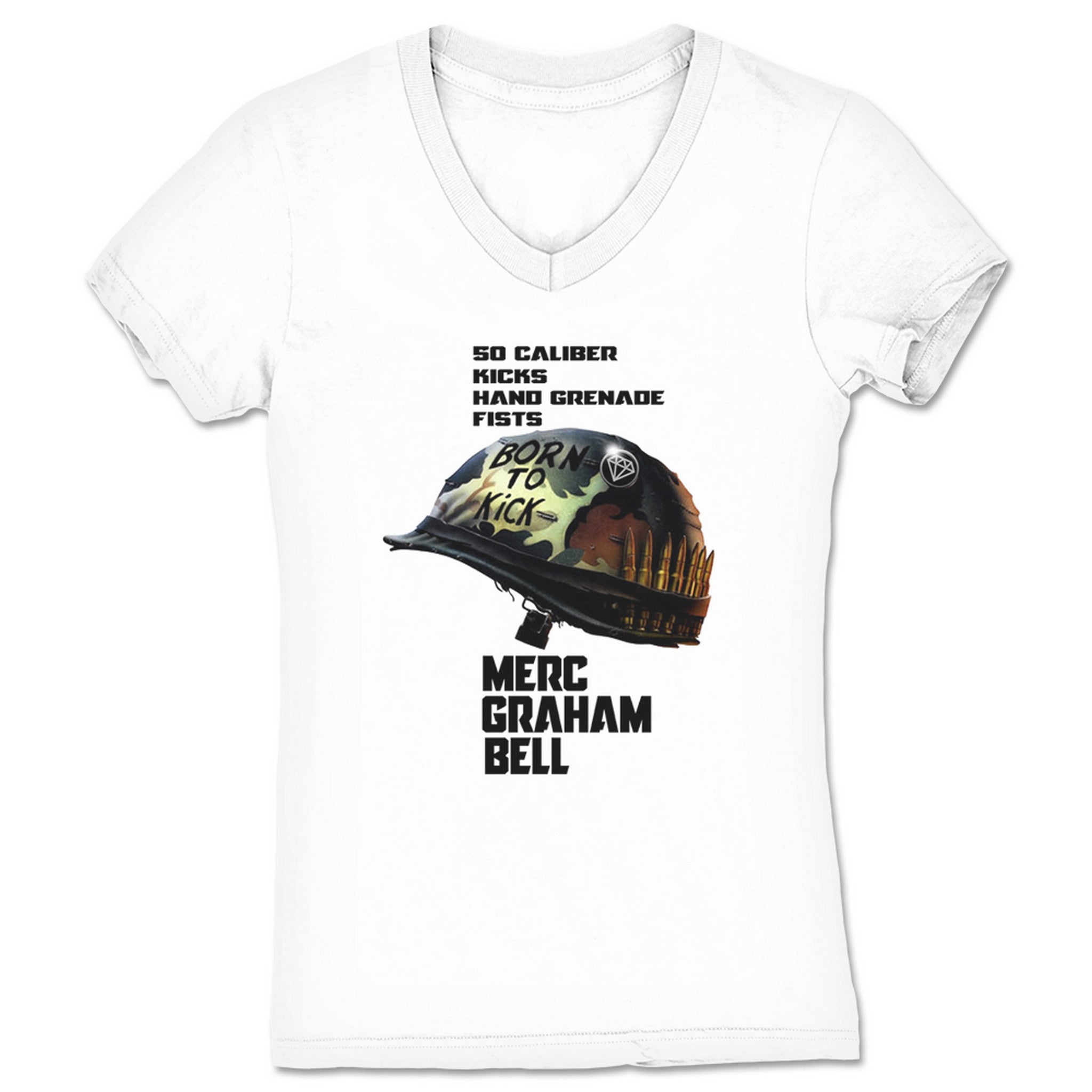 Graham Bell Born to Kick Women's V-Neck White