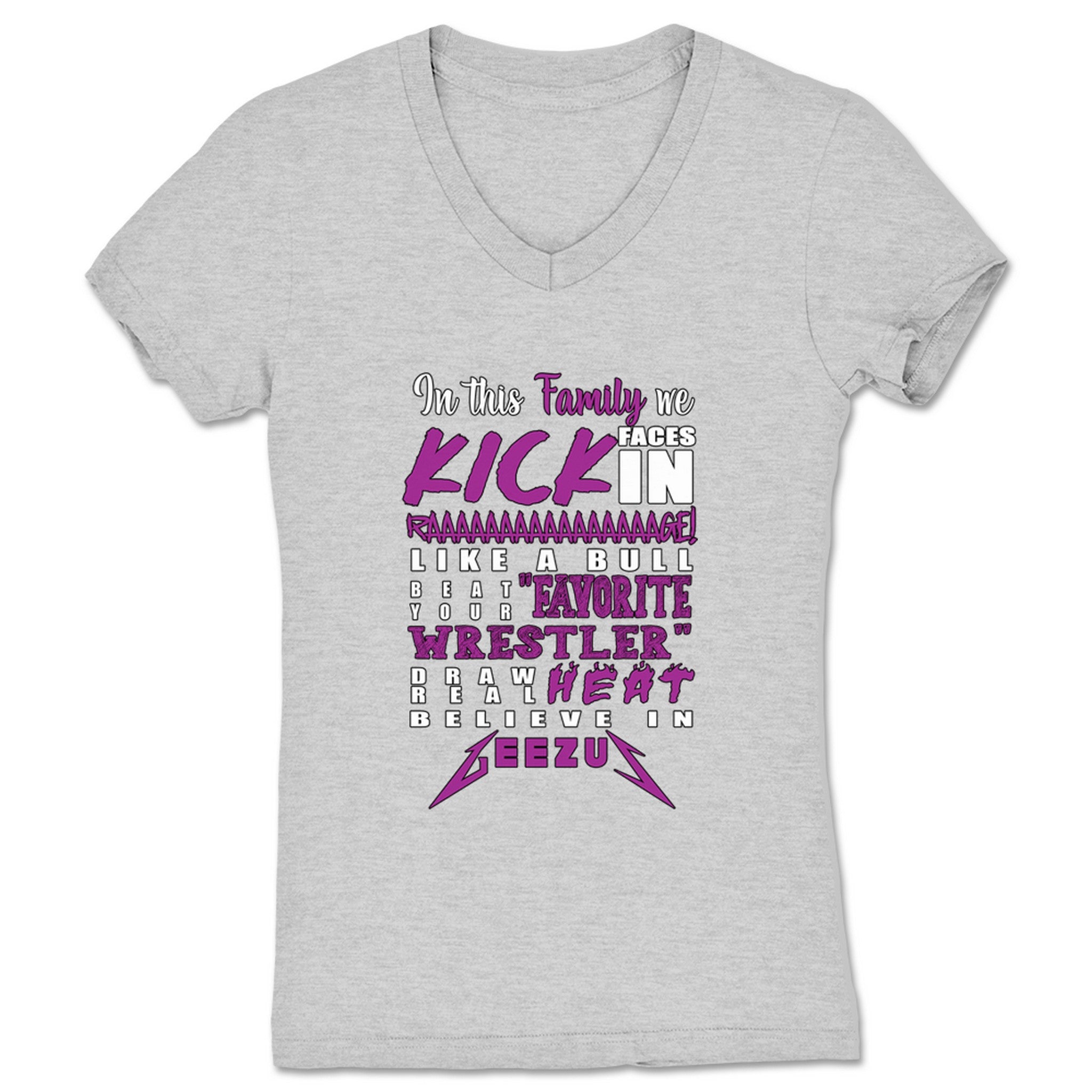 Greg Jovi In This Family Women's V-Neck Heather Grey