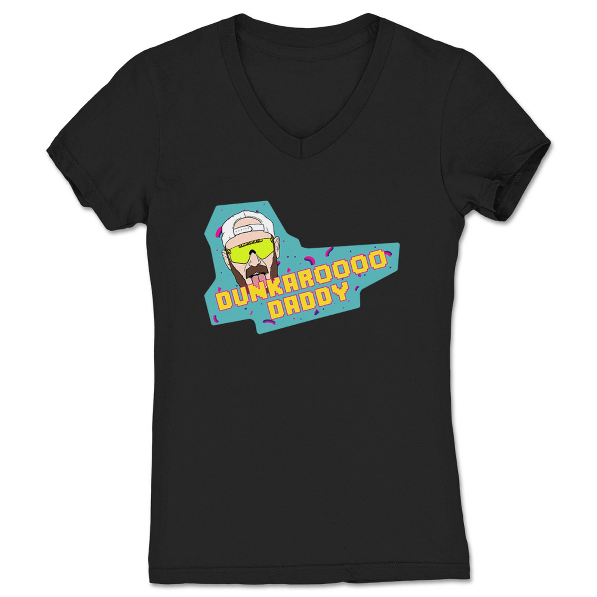 HOT ROD DADDY ANDY DUNKAROOOO DADDY Women's V-Neck Black