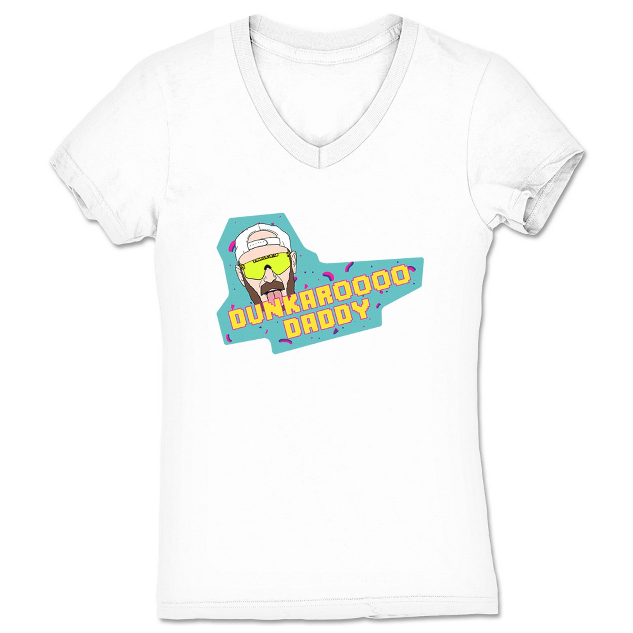 HOT ROD DADDY ANDY DUNKAROOOO DADDY Women's V-Neck White