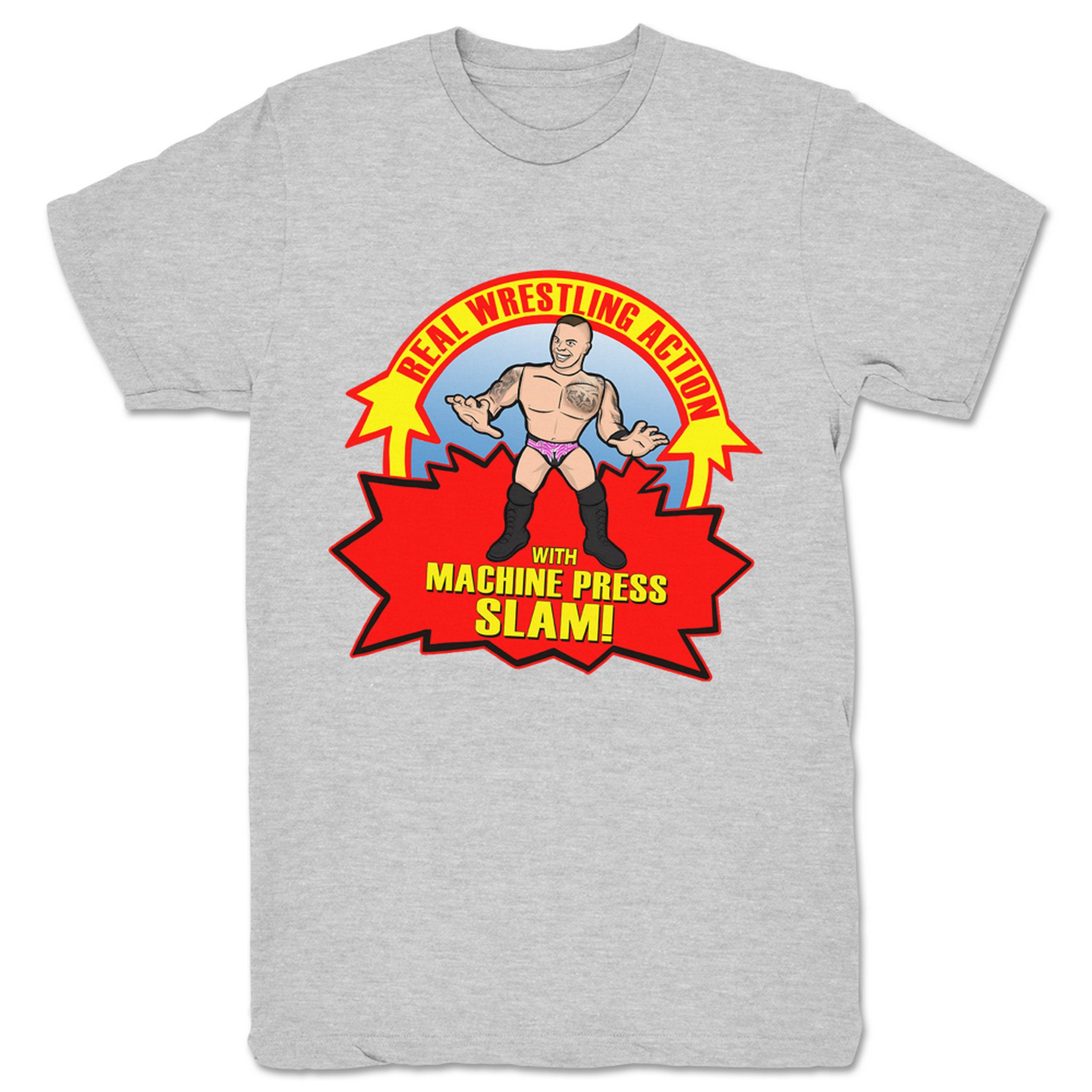 Hank Miller Machine Press Slam Unisex Tee Heather Grey