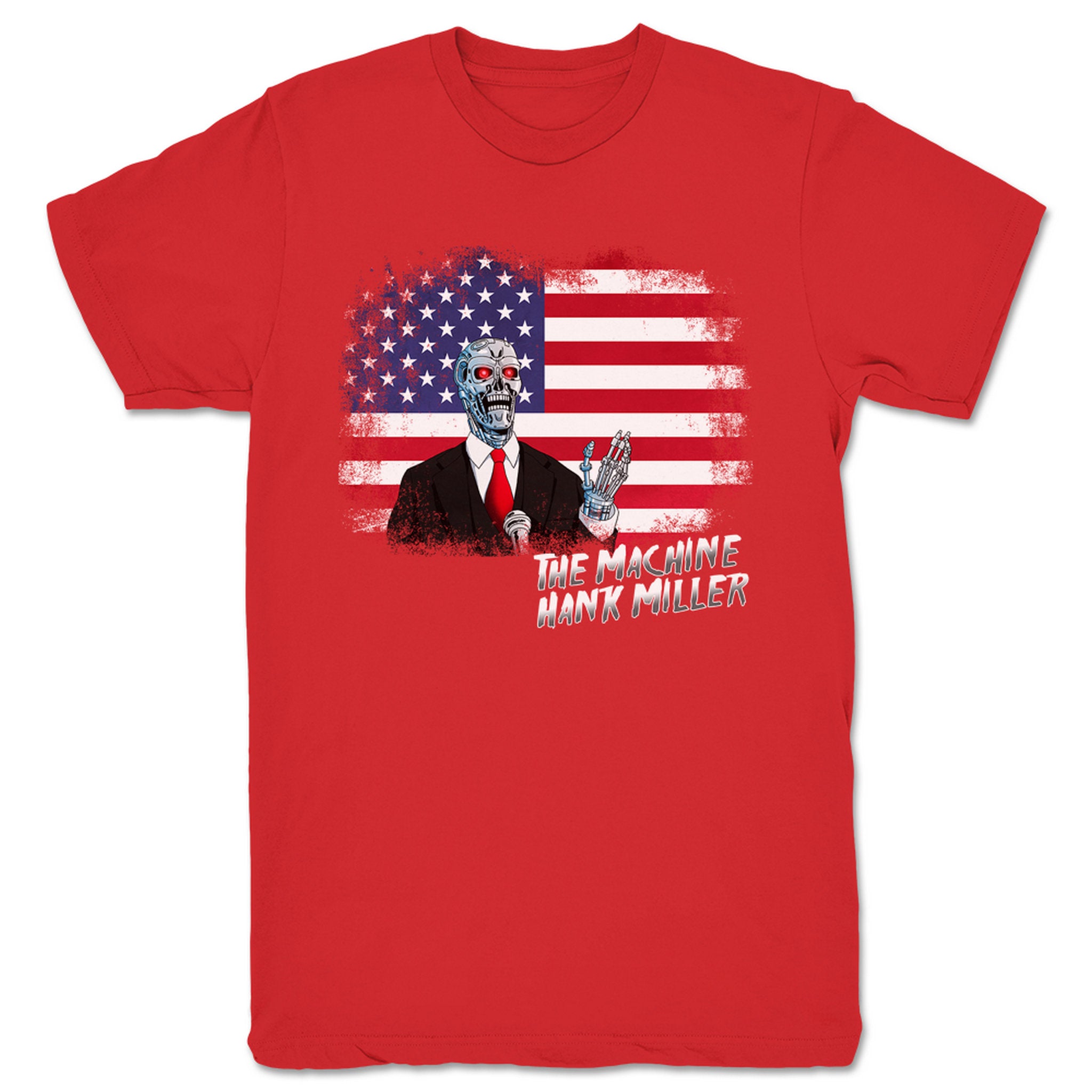 Hank Miller Patriotic Machine Unisex Tee Red