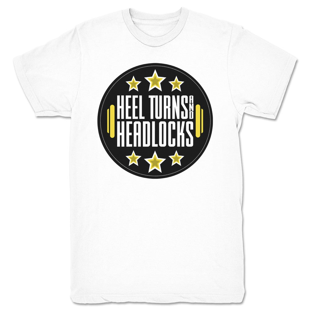 Heel Turns & Headlocks Official Podcast Logo Unisex Tee White