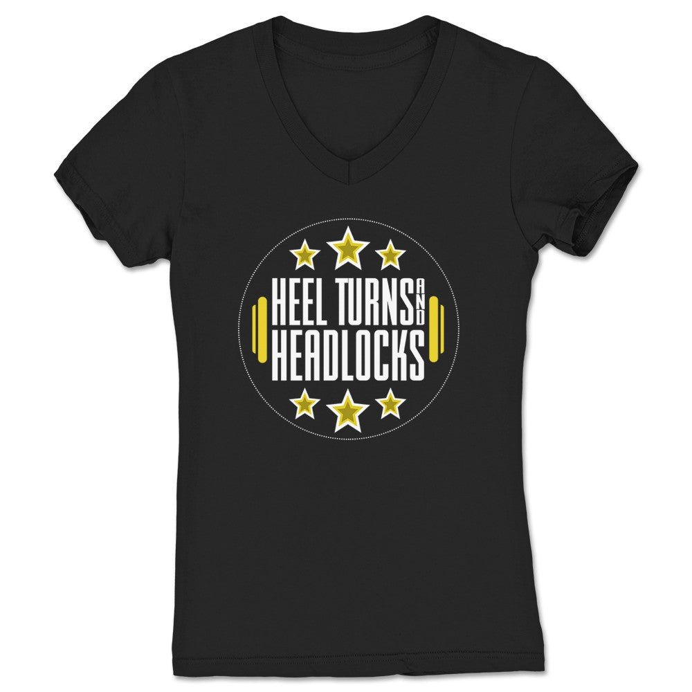 Heel Turns & Headlocks Official Podcast Logo Women's V-Neck Black