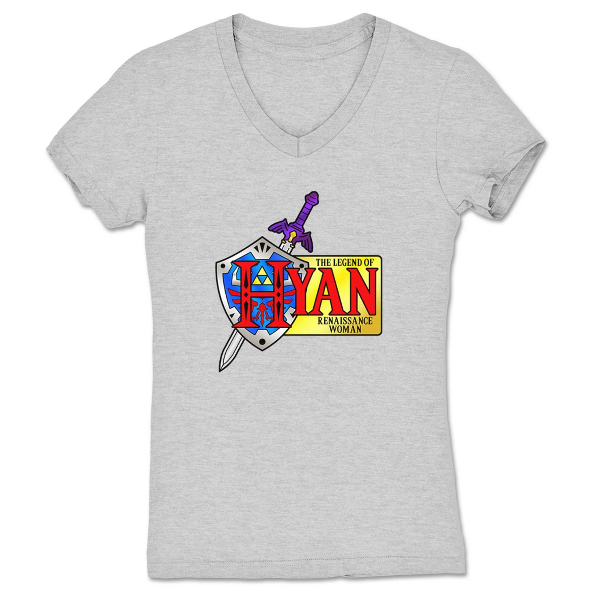 Hyan Legend of Hyan Women's V-Neck Heather Grey