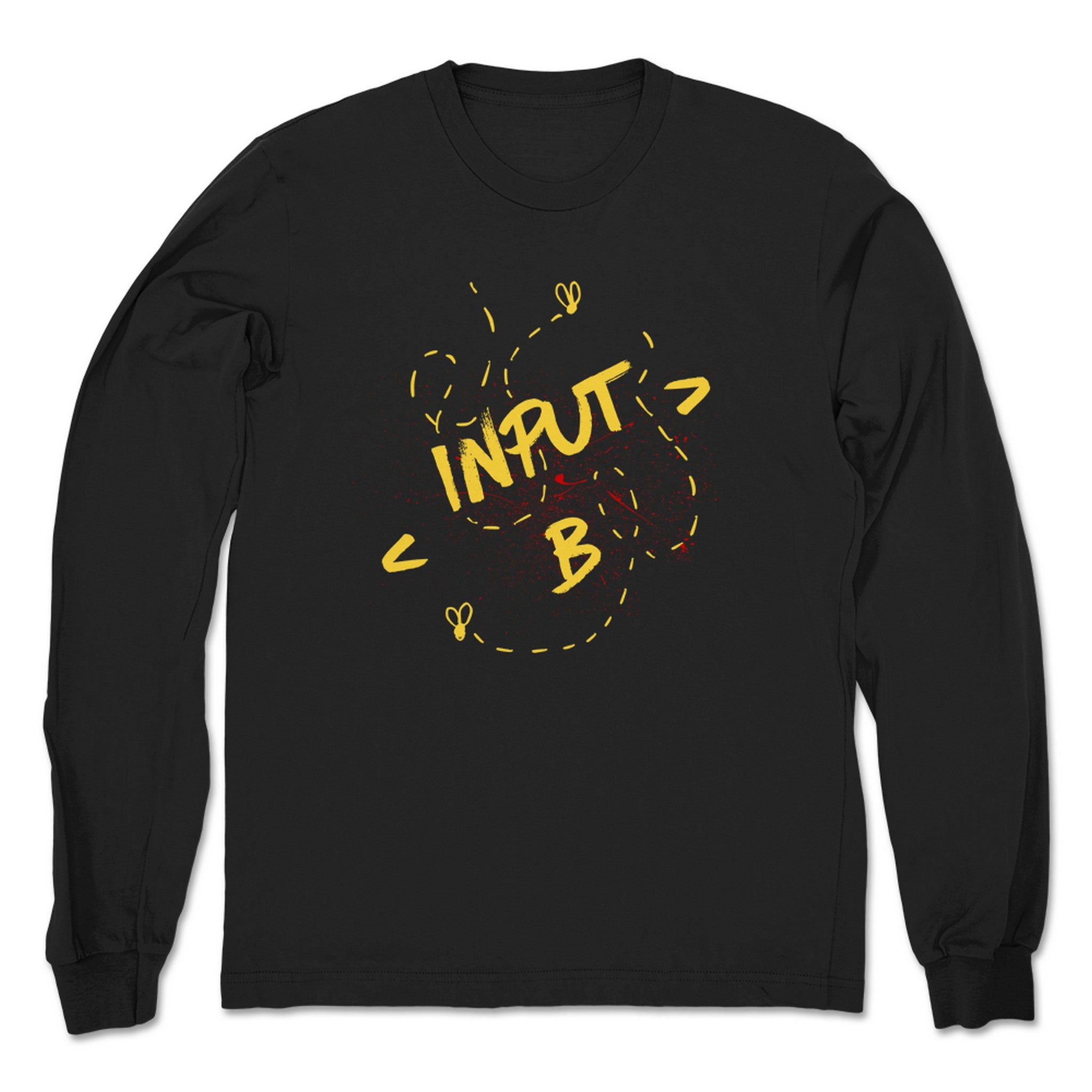 Input B Input B Splatter Logo Unisex Long Sleeve Black