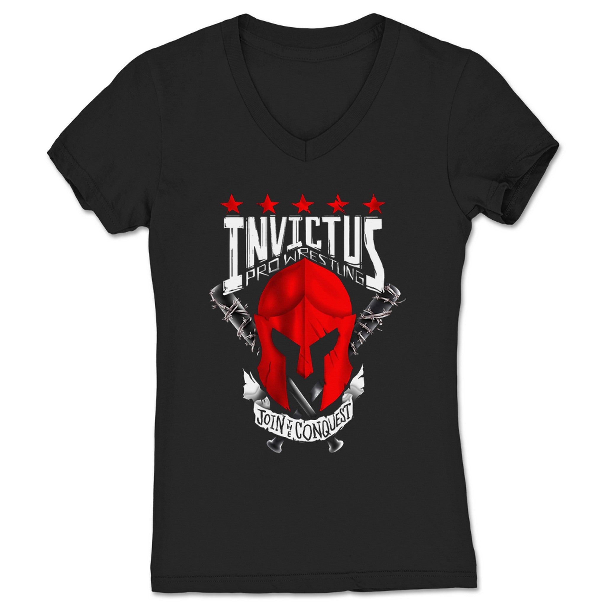 Invictus Pro Wrestling Join the Conquest Women's V-Neck Black