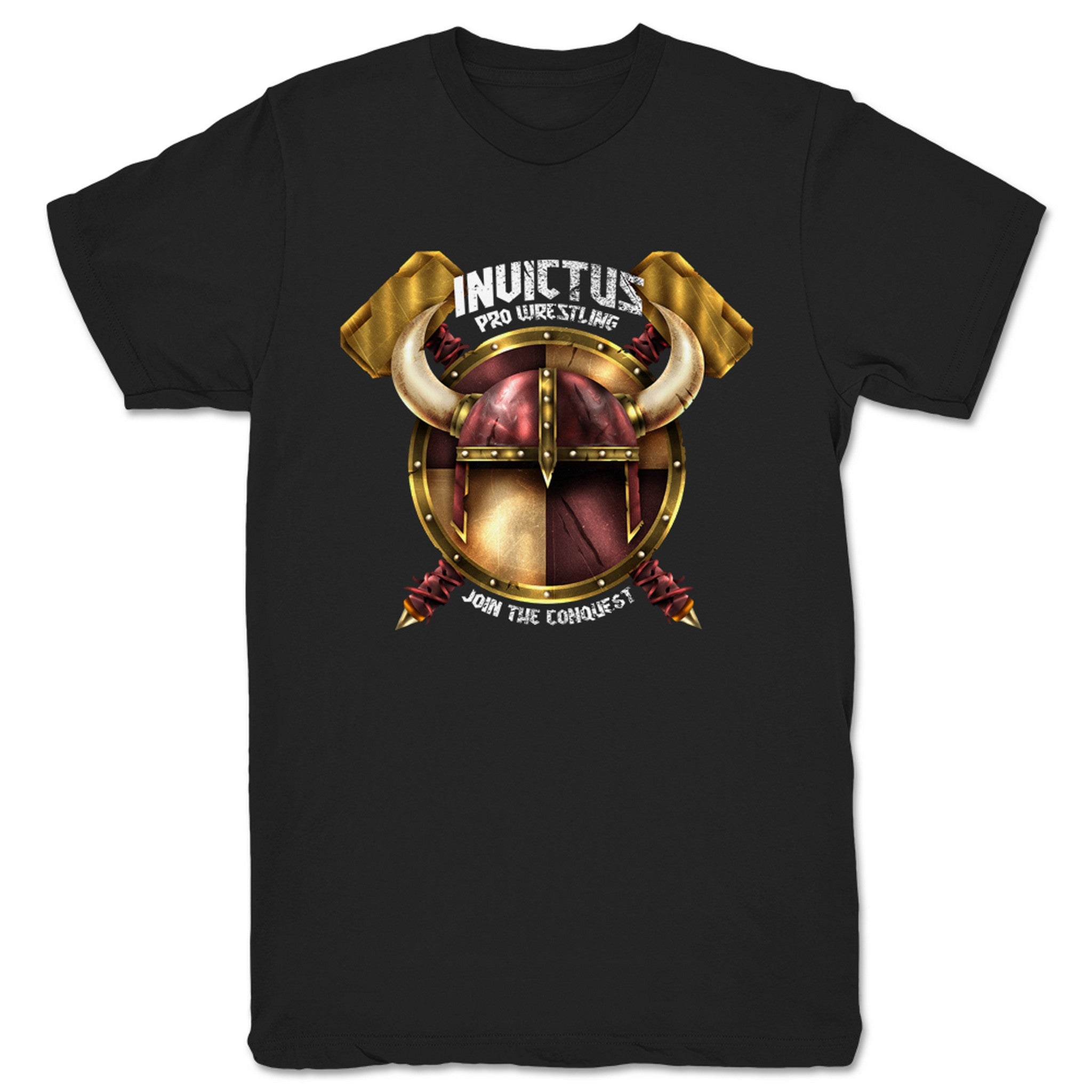 Invictus Pro Wrestling Viking Join the Conquest Unisex Tee Black