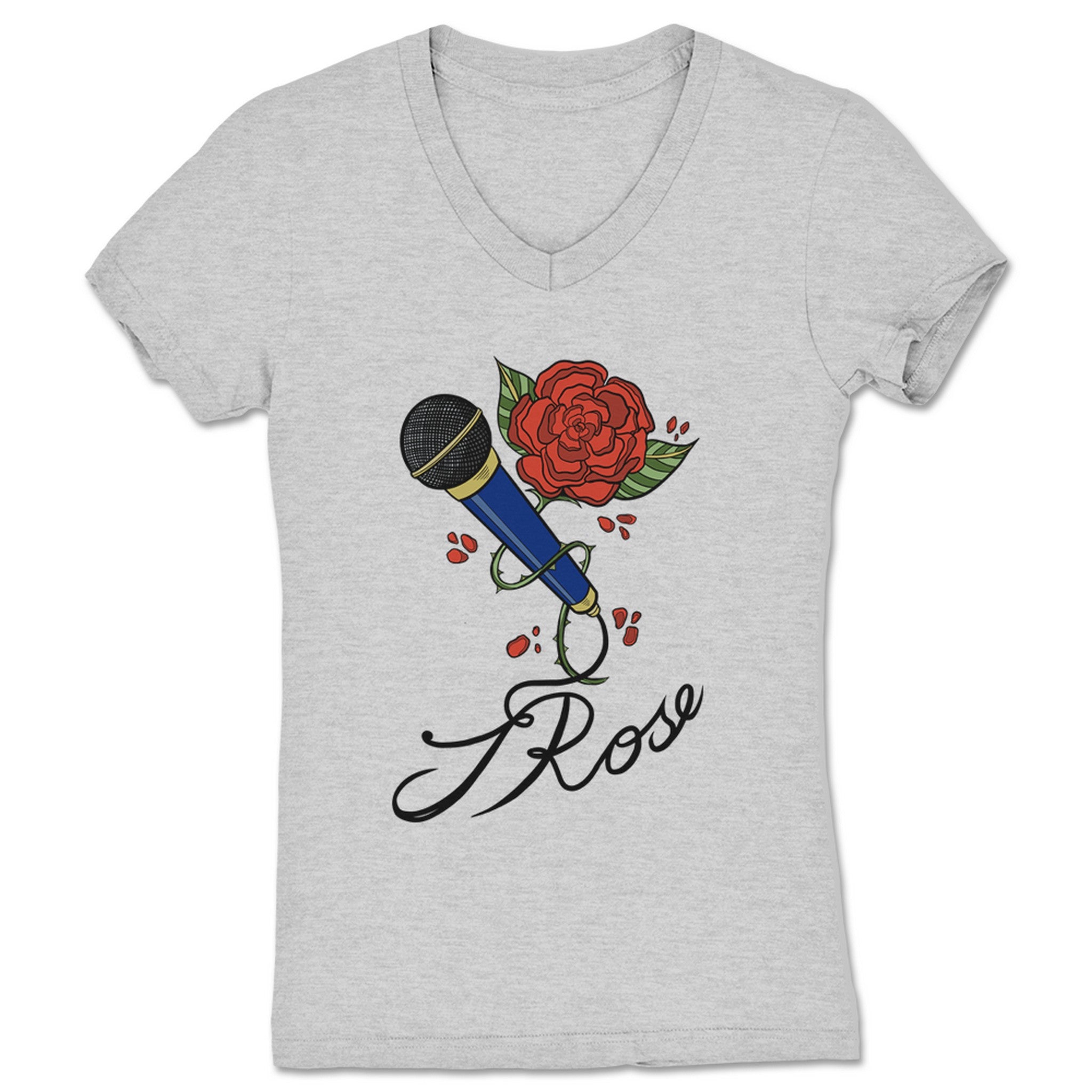 J-Rose Microphone Women's V-Neck Heather Grey