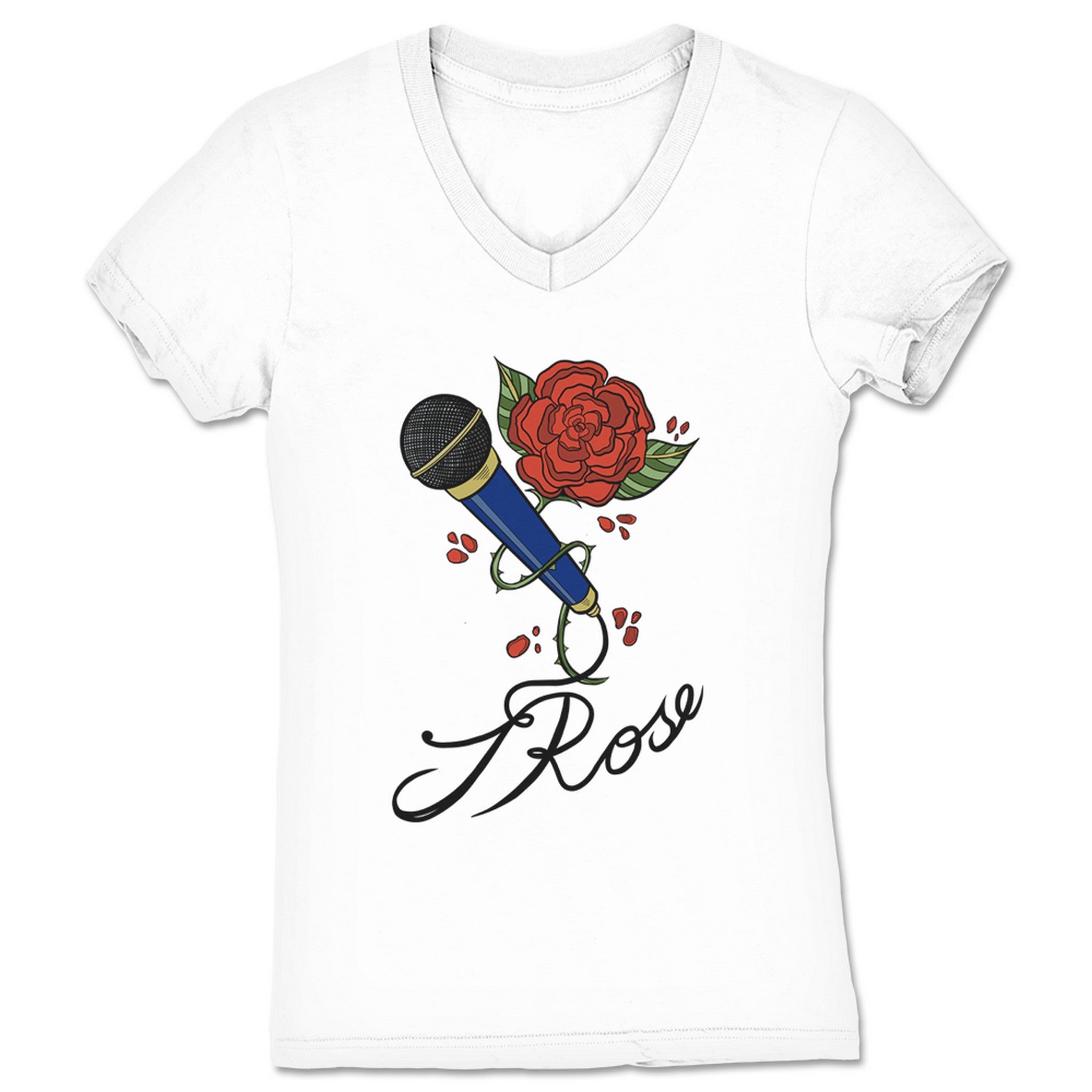 J-Rose Microphone Women's V-Neck White