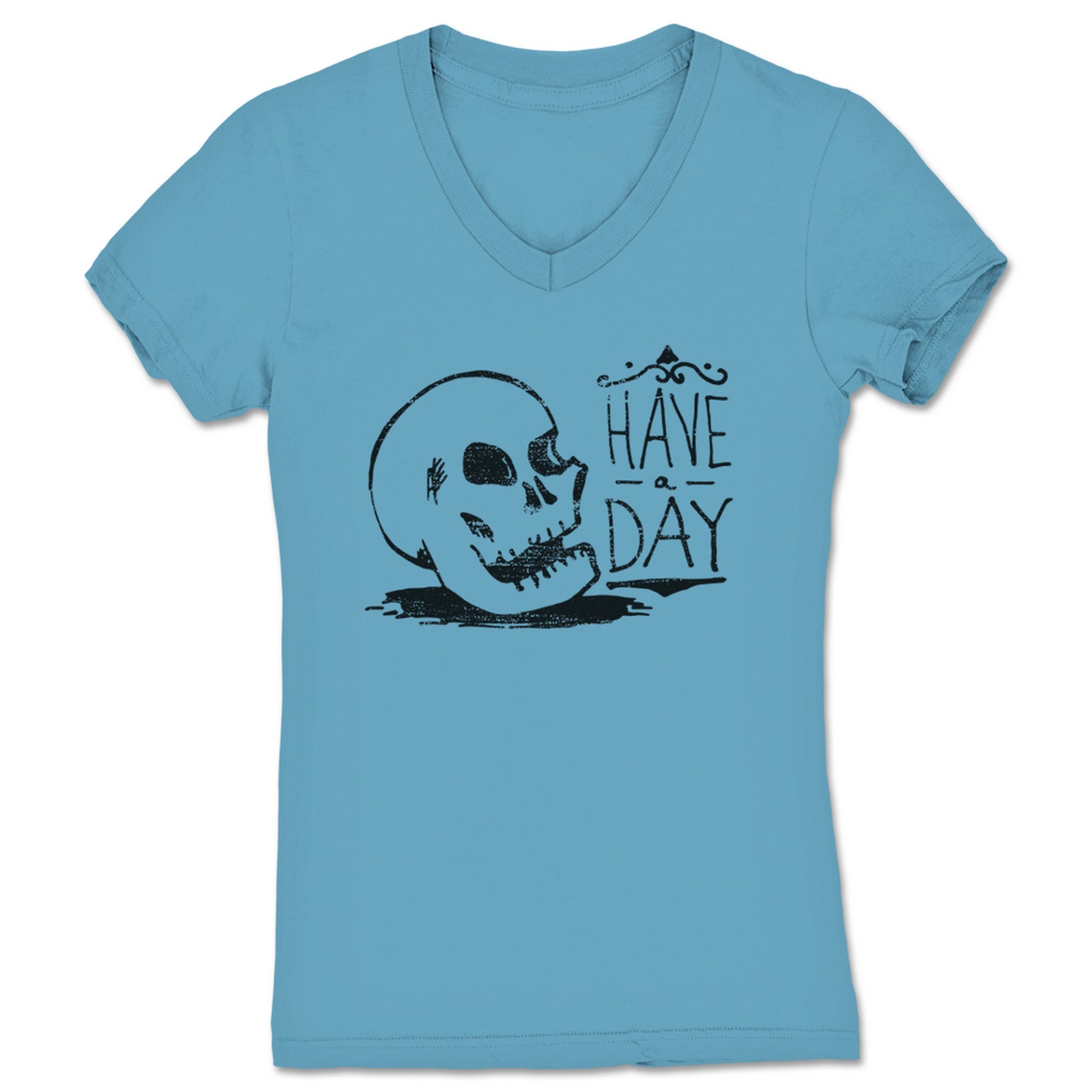 JZ Designs Have a Day Women's V-Neck Ocean Blue