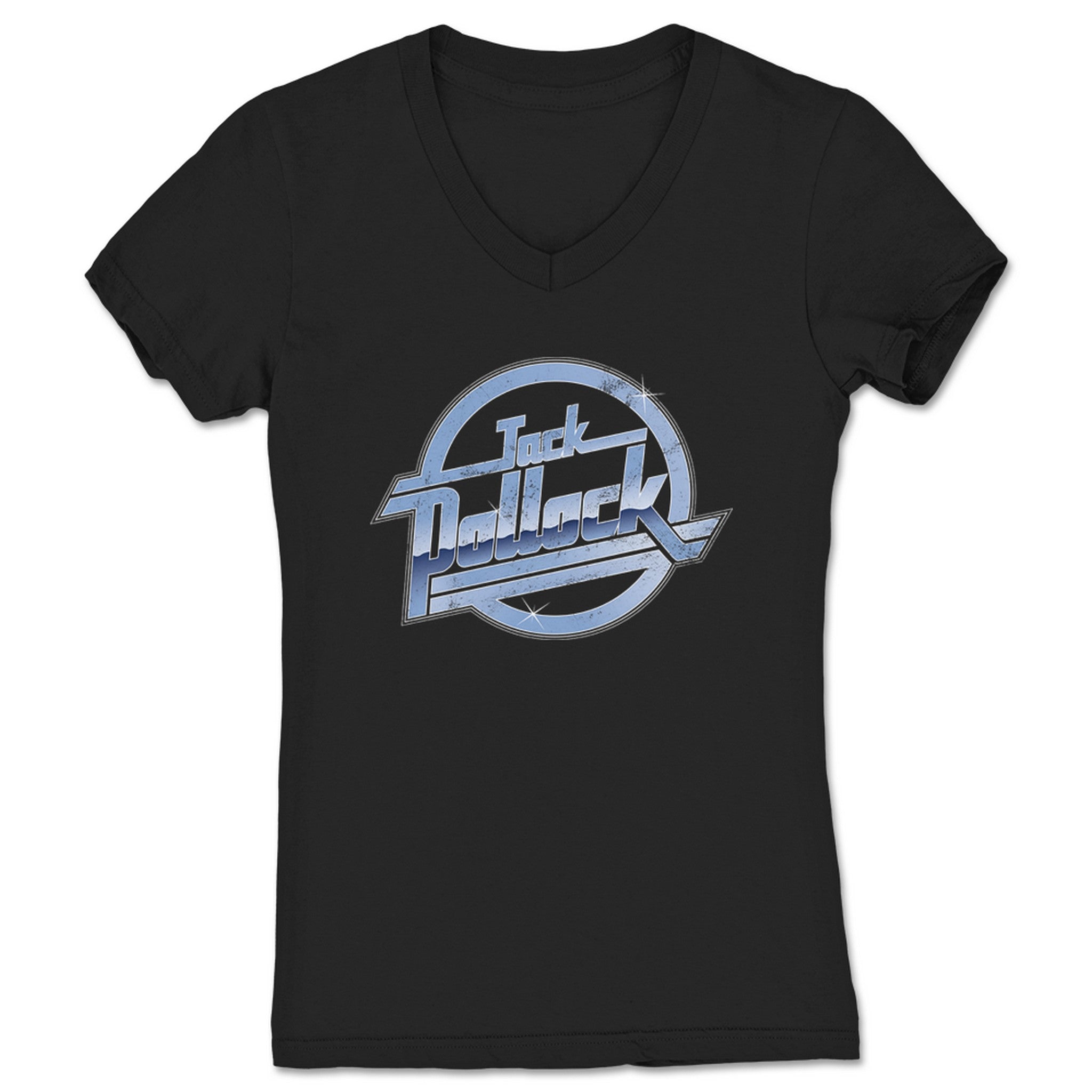 Jack Pollock Garage Rock 2001 Women's V-Neck Black