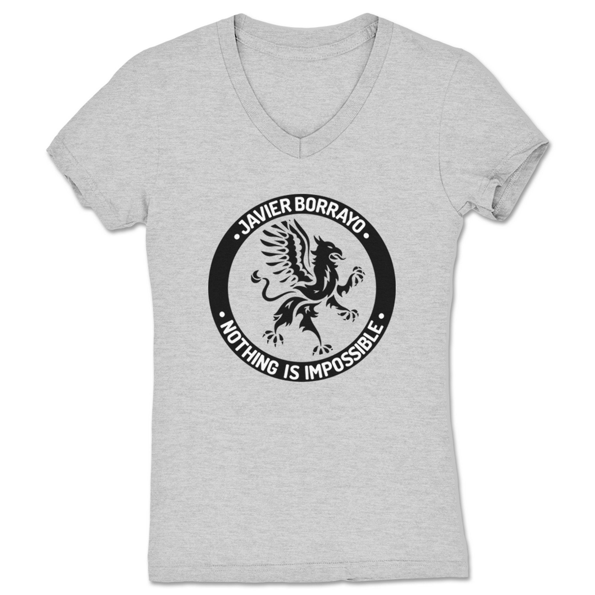 Javier Borrayo Nothing Is Impossible Women's V-Neck Heather Grey
