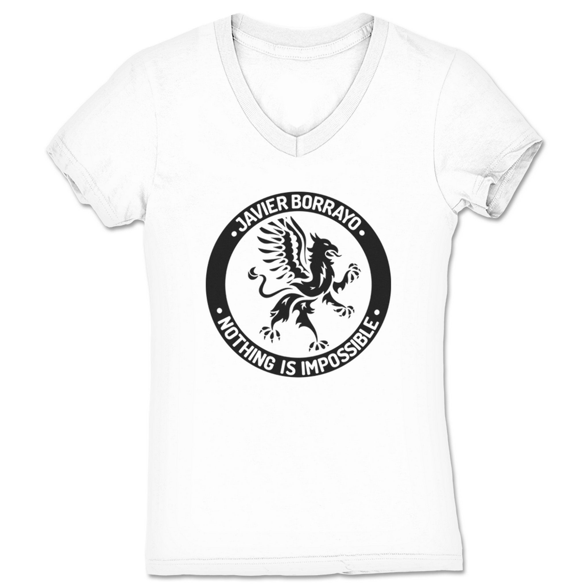 Javier Borrayo Nothing Is Impossible Women's V-Neck White