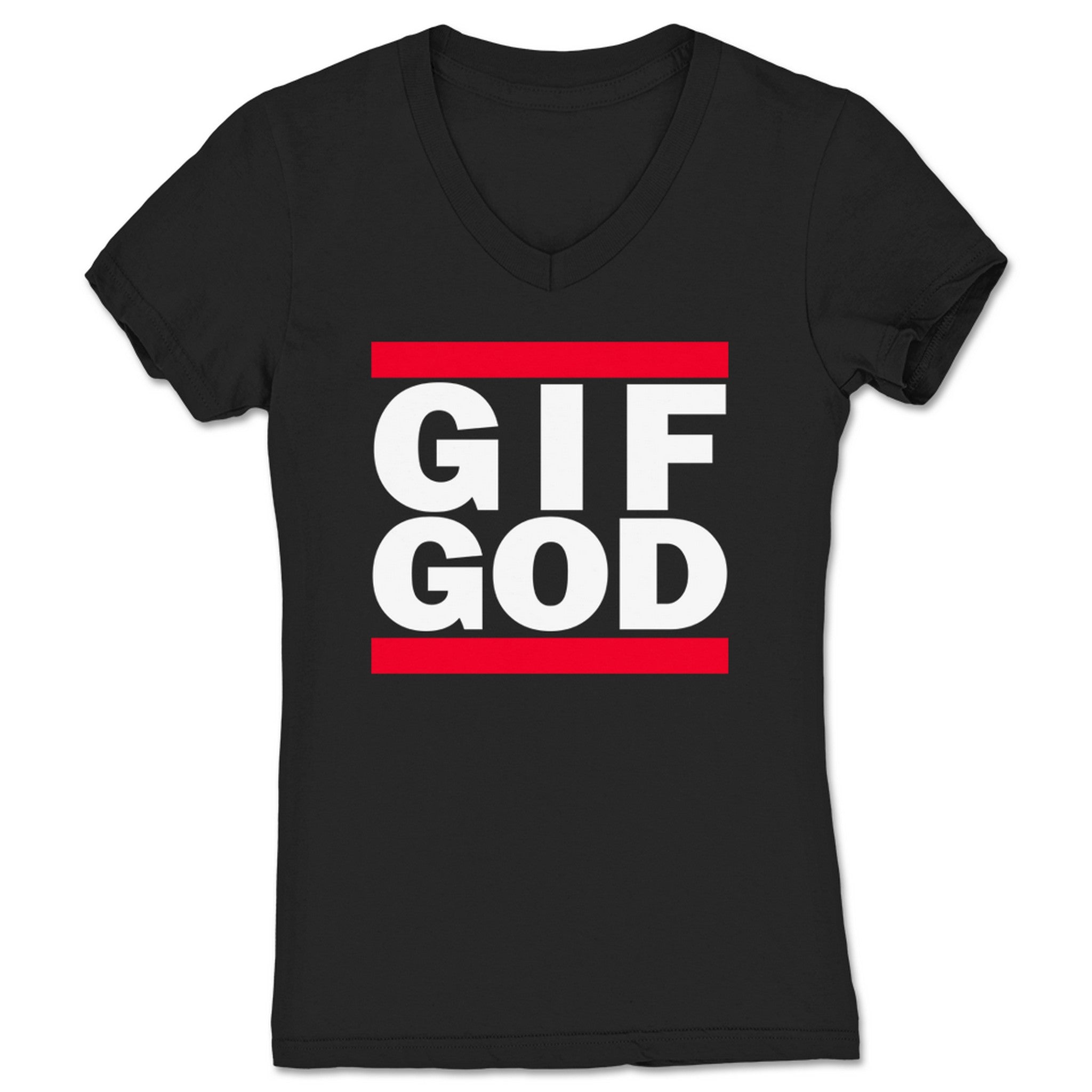 Jocay GIF GOD Women's V-Neck Black