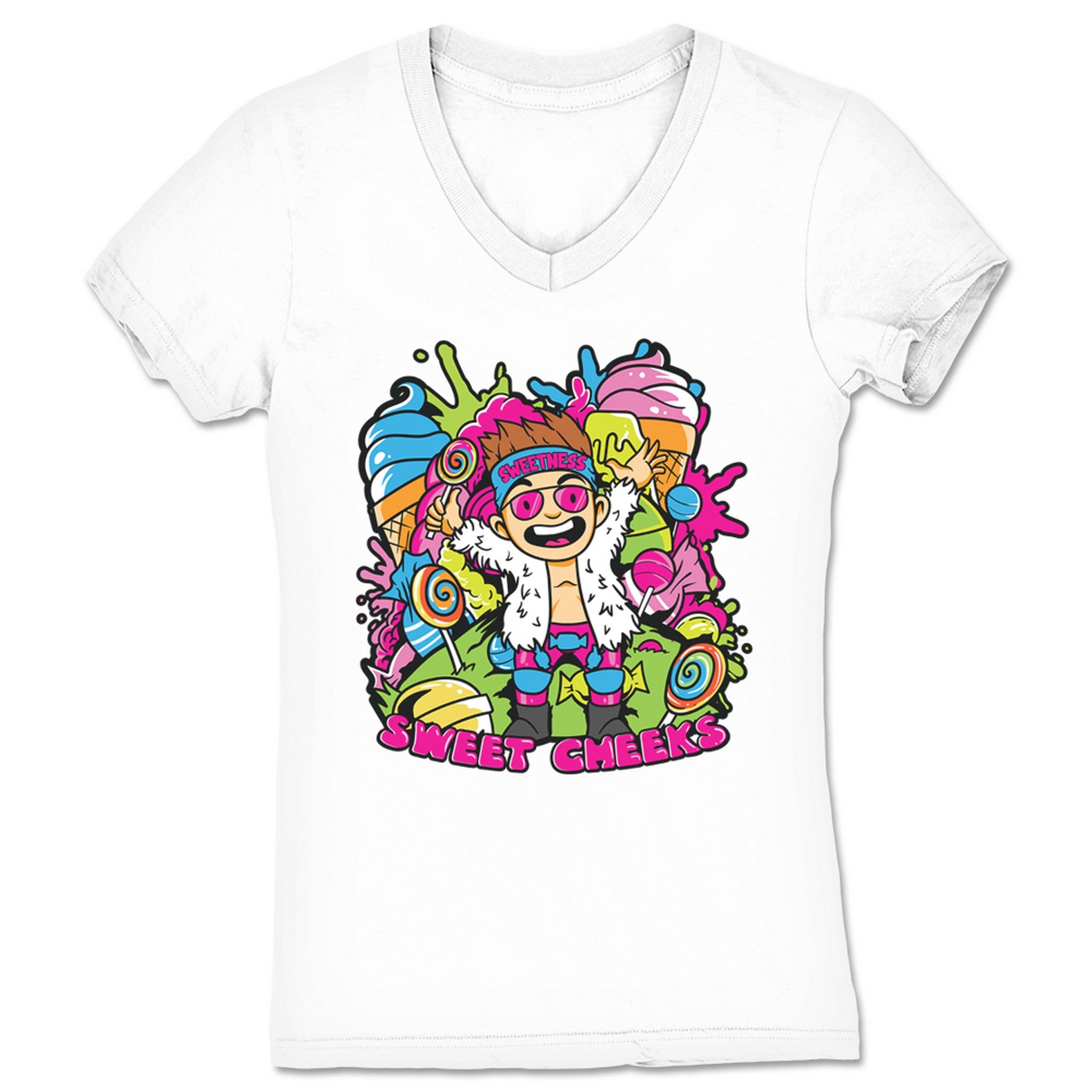 Joey Silver Candy Kid Women's V-Neck White