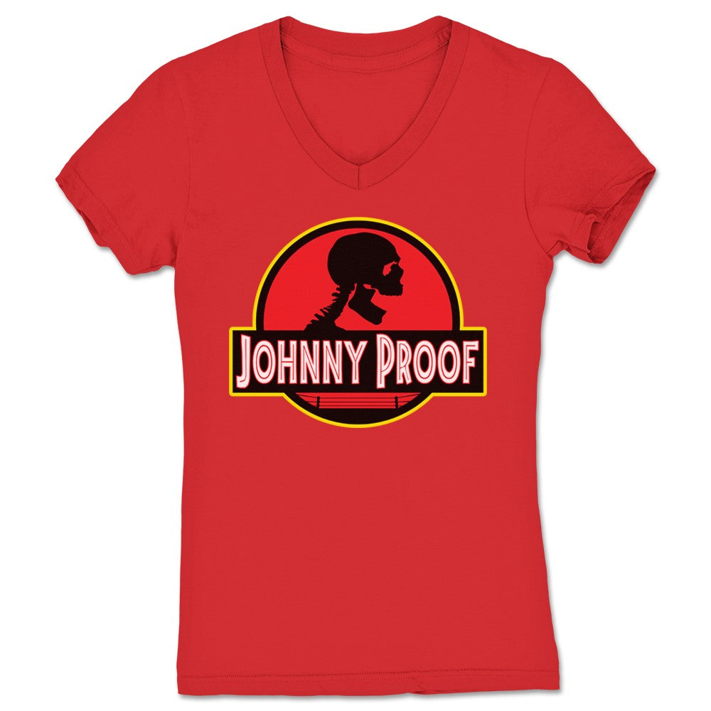 Johnny Proof Jurassic Proof Women's V-Neck Red